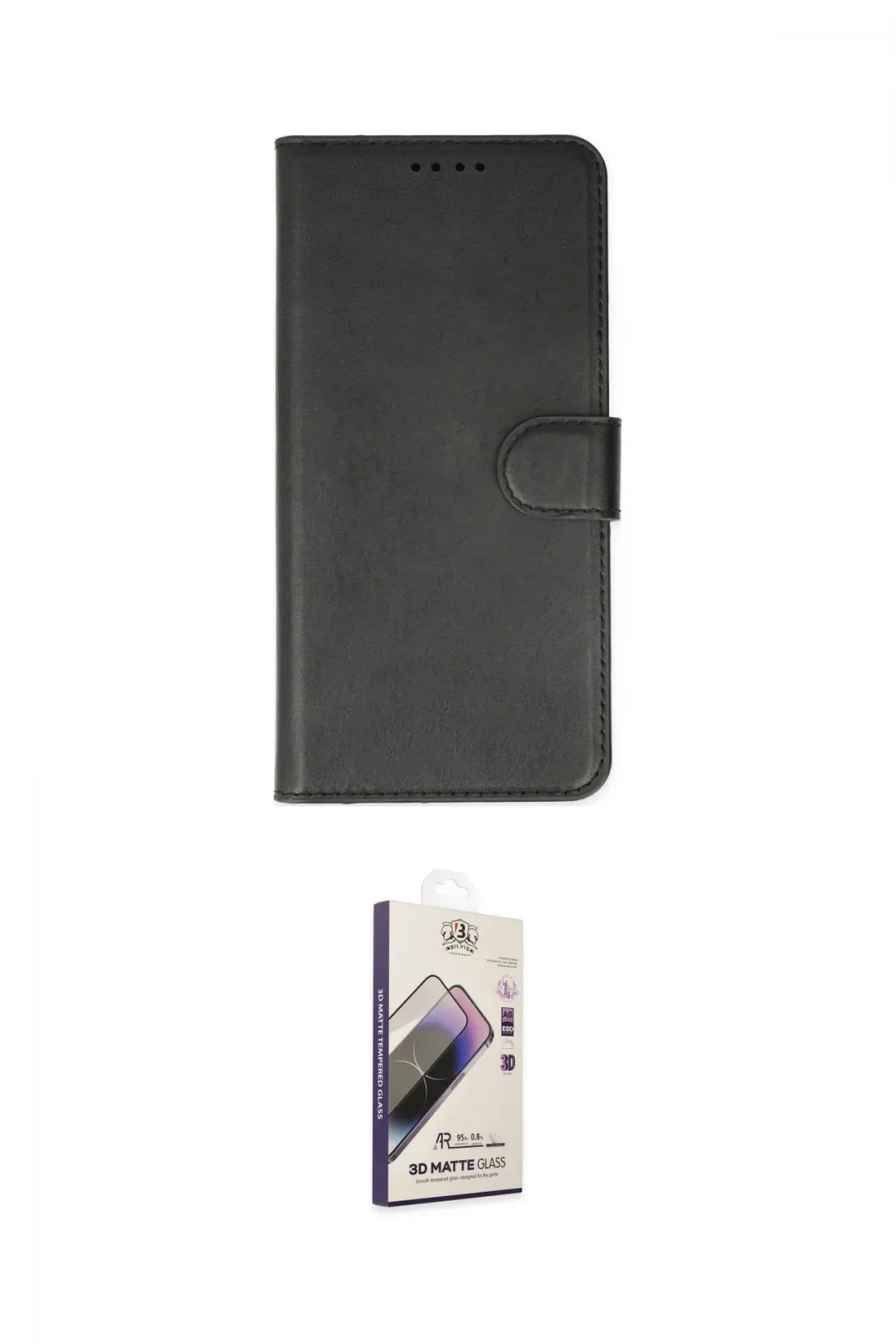 ieg™ iPhone 14 Pro Kılıf Siluet Işık Serisi - Siyah Bilvis 3D Mat Cam Ekran Koruyucu