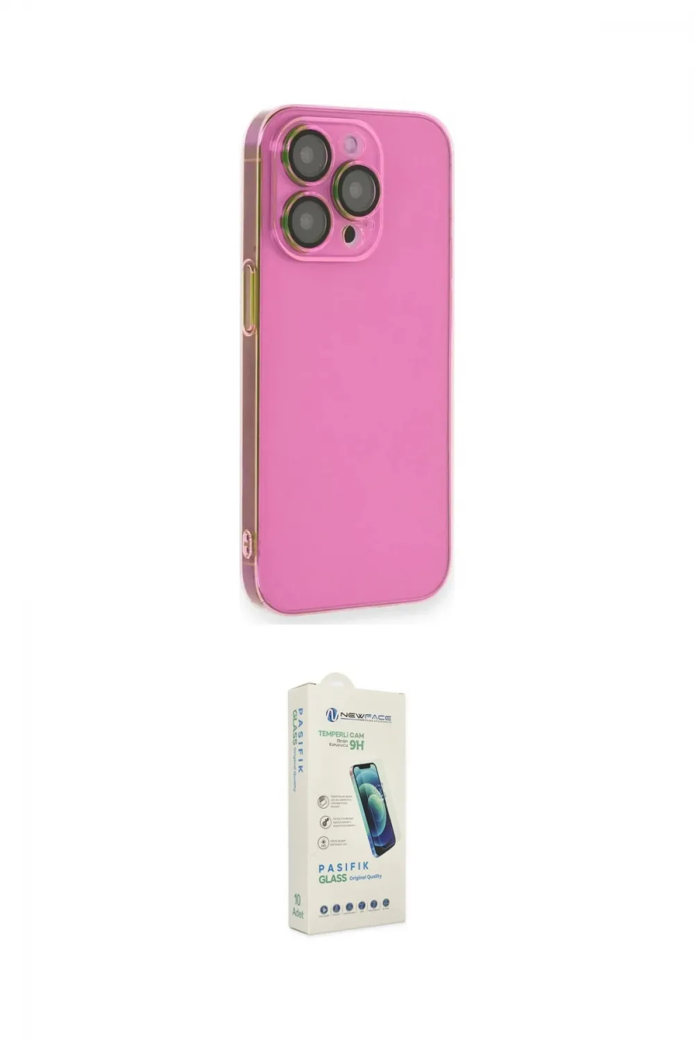 ieg™ iPhone 14 Pro Kılıf Siluet Minimal Özel Seri - Şeffaf Pasifik Cam Ekran Koruyucu