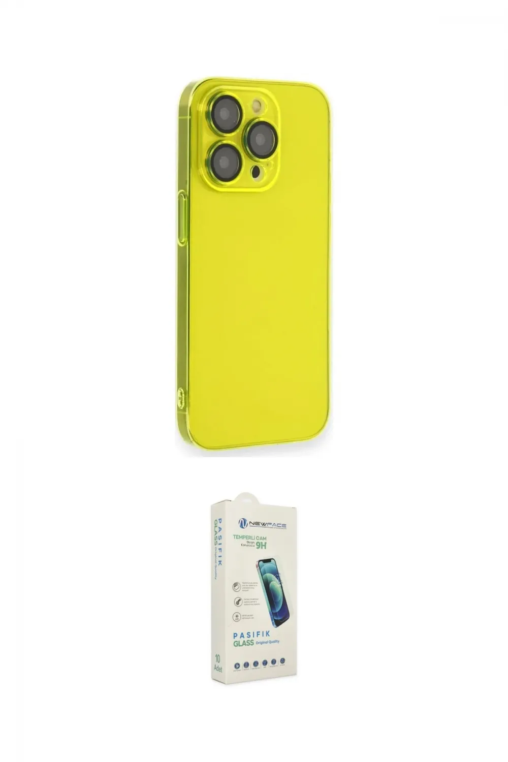 ieg™ iPhone 14 Pro Kılıf Siluet Minimal Özel Seri - Şeffaf Pasifik Cam Ekran Koruyucu