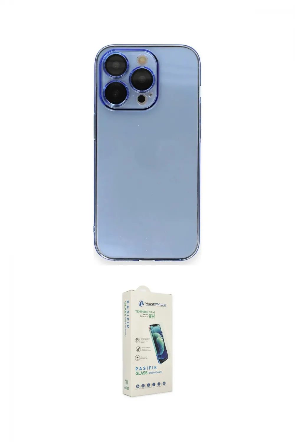 ieg™ iPhone 14 Pro Kılıf Siluet Minimal Özel Seri - Şeffaf Pasifik Cam Ekran Koruyucu