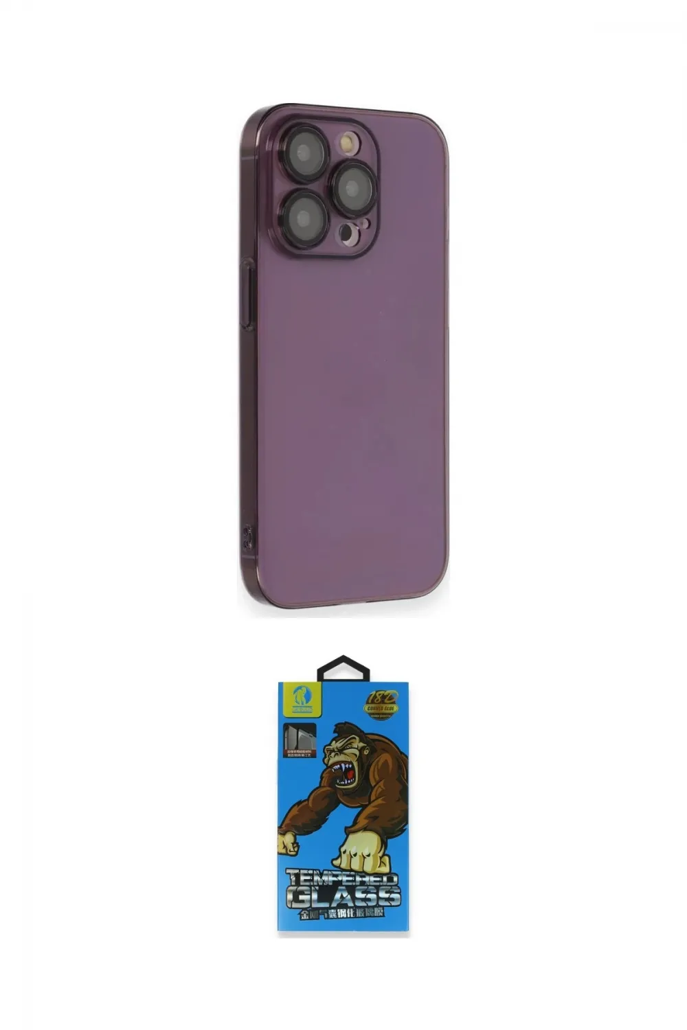 ieg™ iPhone 14 Pro Kılıf Siluet Minimal Özel Seri - Siyah 18D Cam Ekran Koruyucu