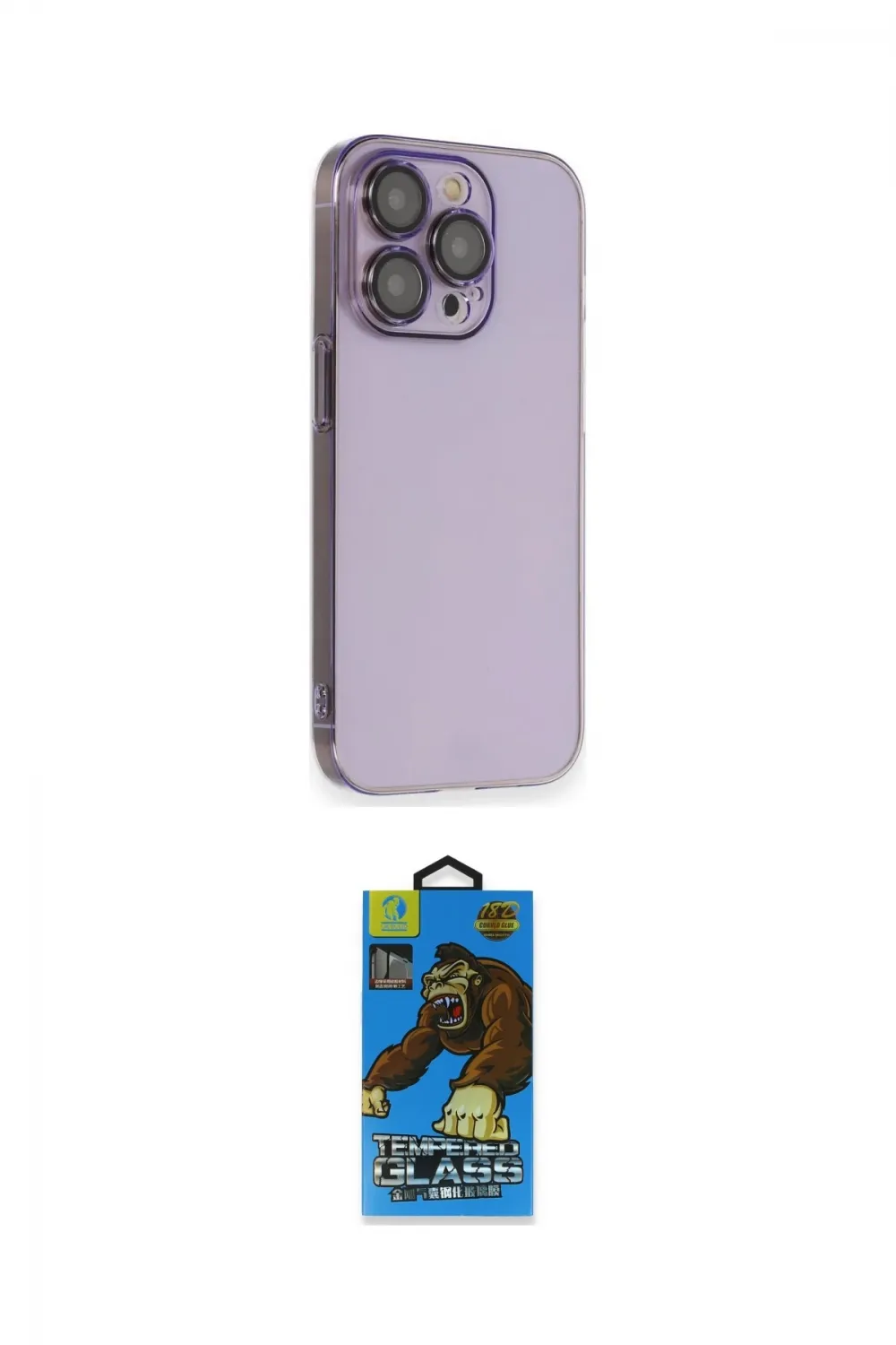 ieg™ iPhone 14 Pro Kılıf Siluet Minimal Özel Seri - Siyah 18D Cam Ekran Koruyucu