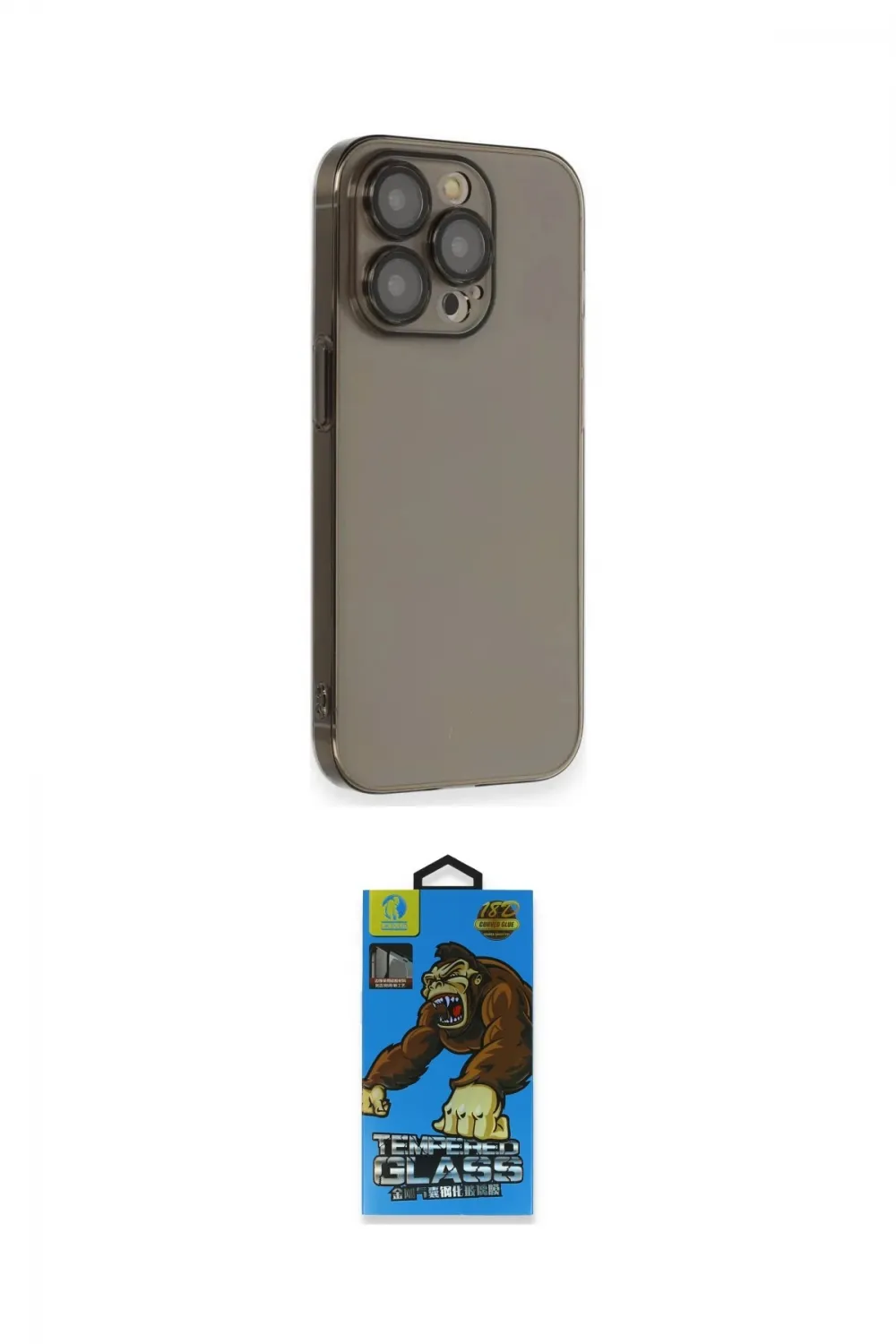 ieg™ iPhone 14 Pro Kılıf Siluet Minimal Özel Seri - Siyah 18D Cam Ekran Koruyucu