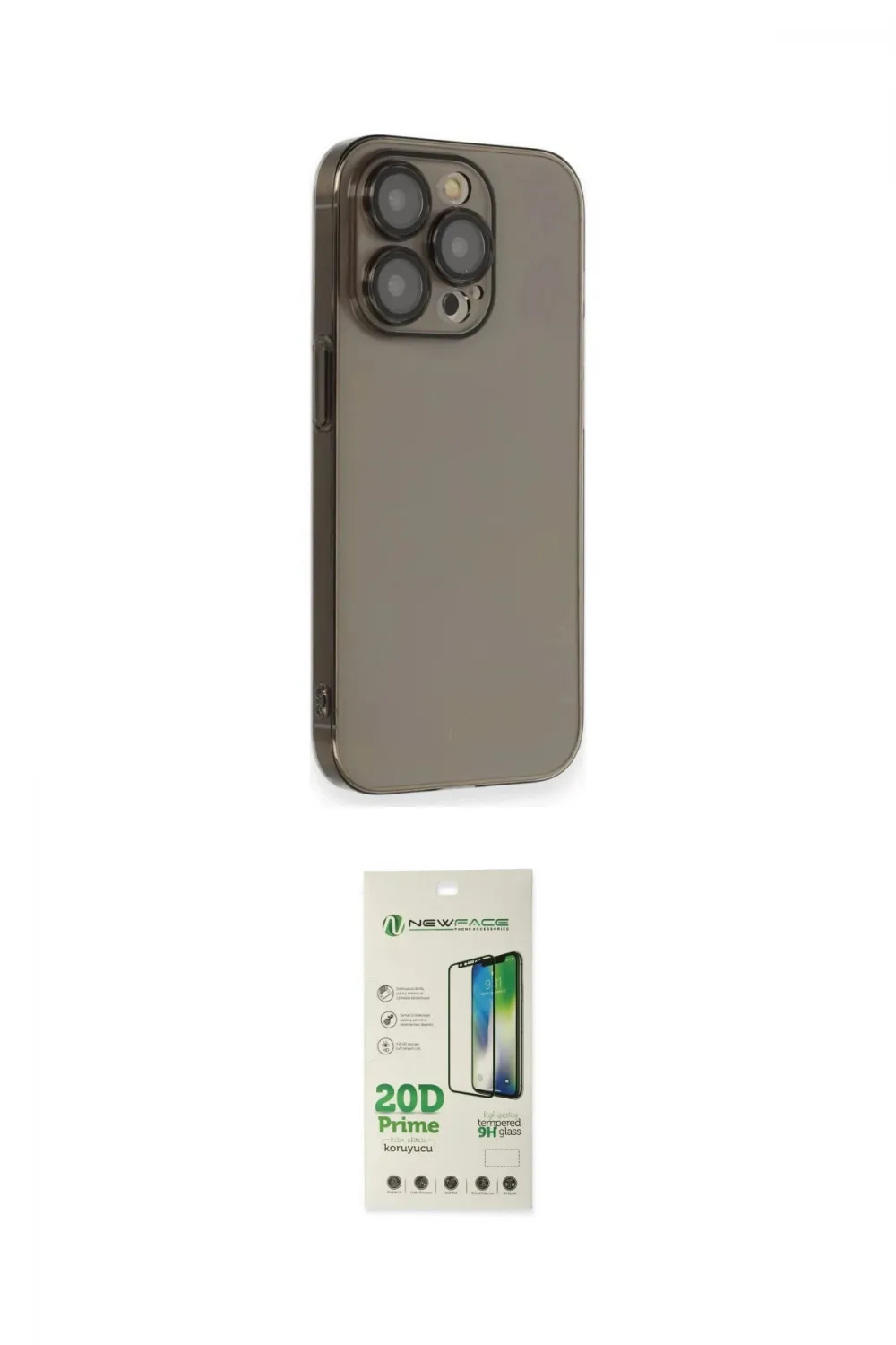 ieg™ iPhone 14 Pro Kılıf Siluet Minimal Özel Seri - Siyah 20D Premium Cam Ekran Koruyucu