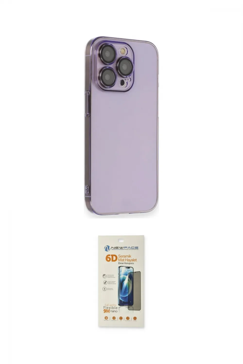 ieg™ iPhone 14 Pro Kılıf Siluet Minimal Özel Seri - Siyah 6D Mat Seramik Hayalet Nano Ekran Koruyucu