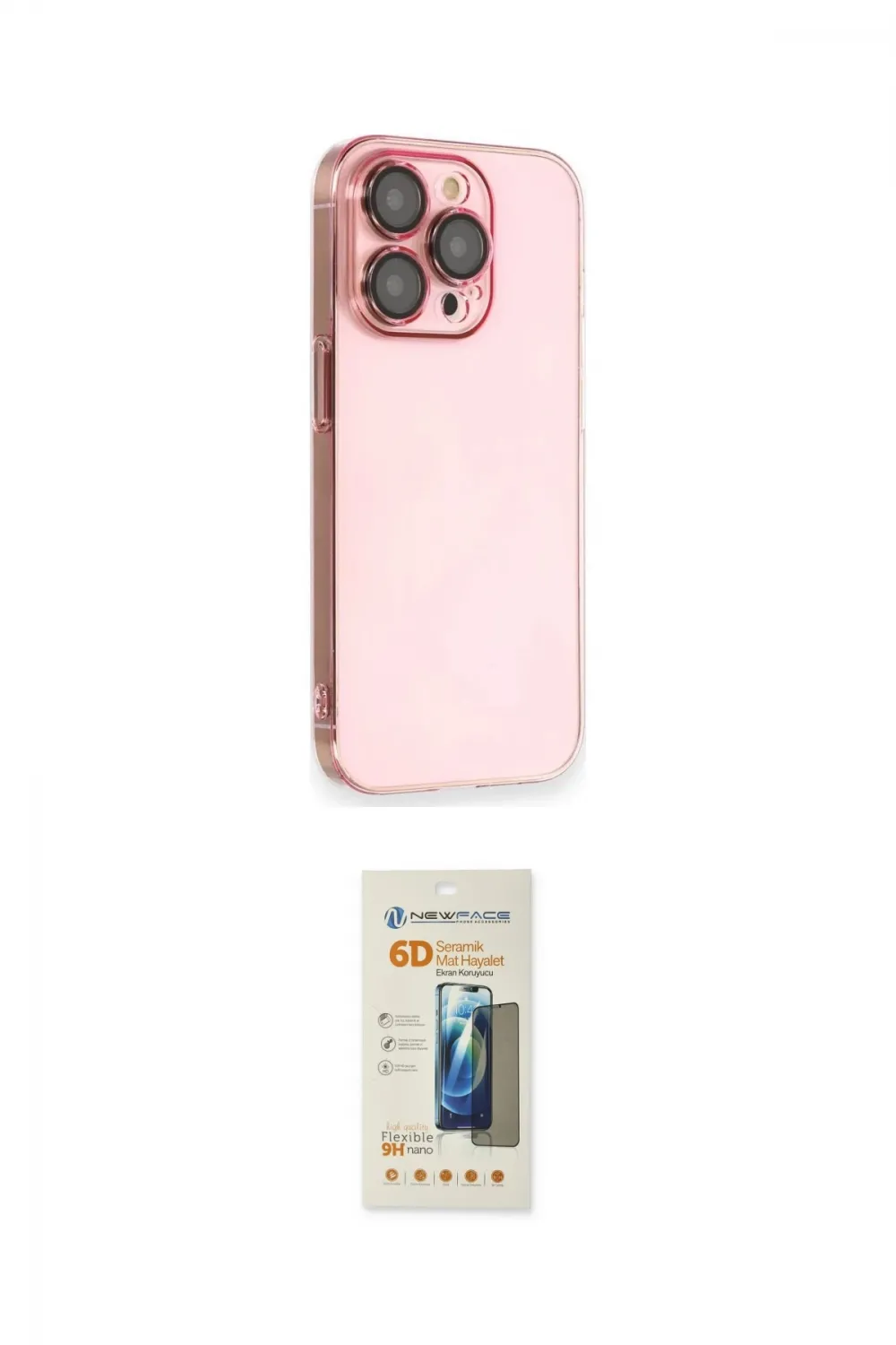 ieg™ iPhone 14 Pro Kılıf Siluet Minimal Özel Seri - Siyah 6D Mat Seramik Hayalet Nano Ekran Koruyucu