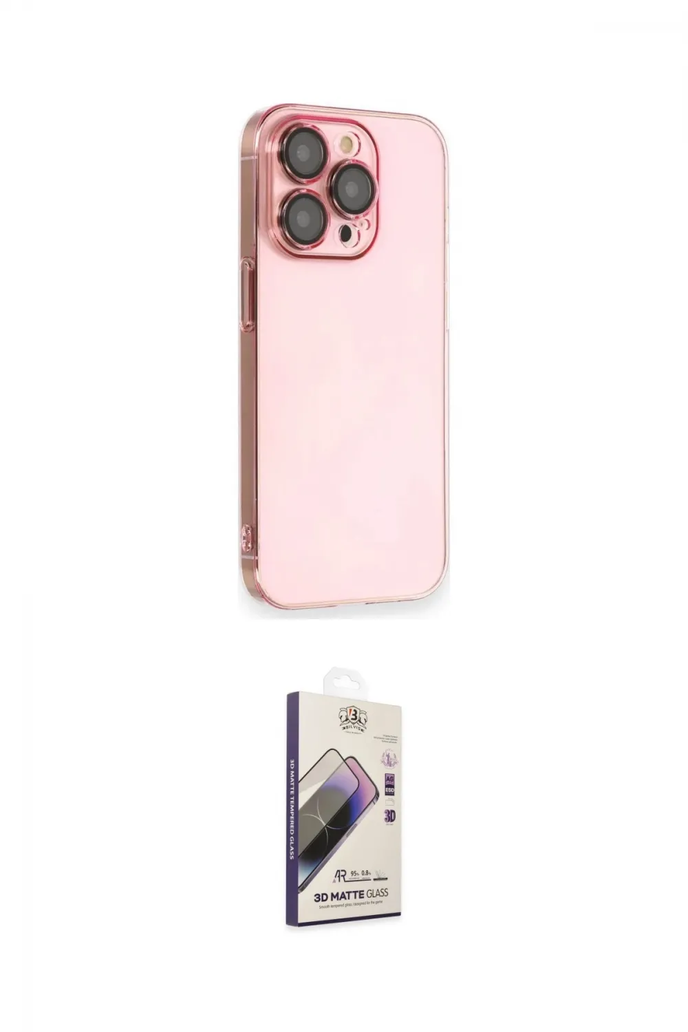 ieg™ iPhone 14 Pro Kılıf Siluet Minimal Özel Seri - Siyah Bilvis 3D Mat Cam Ekran Koruyucu