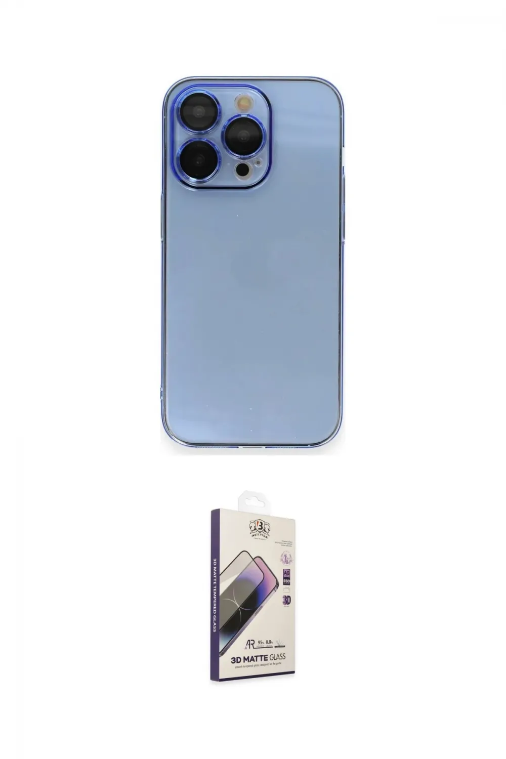 ieg™ iPhone 14 Pro Kılıf Siluet Minimal Özel Seri - Siyah Bilvis 3D Mat Cam Ekran Koruyucu