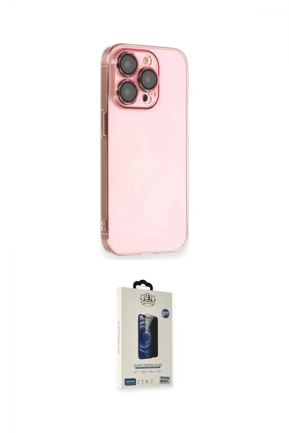 ieg™ iPhone 14 Pro Kılıf Siluet Minimal Özel Seri - Siyah Bilvis Hayalet Cam Ekran Koruyucu