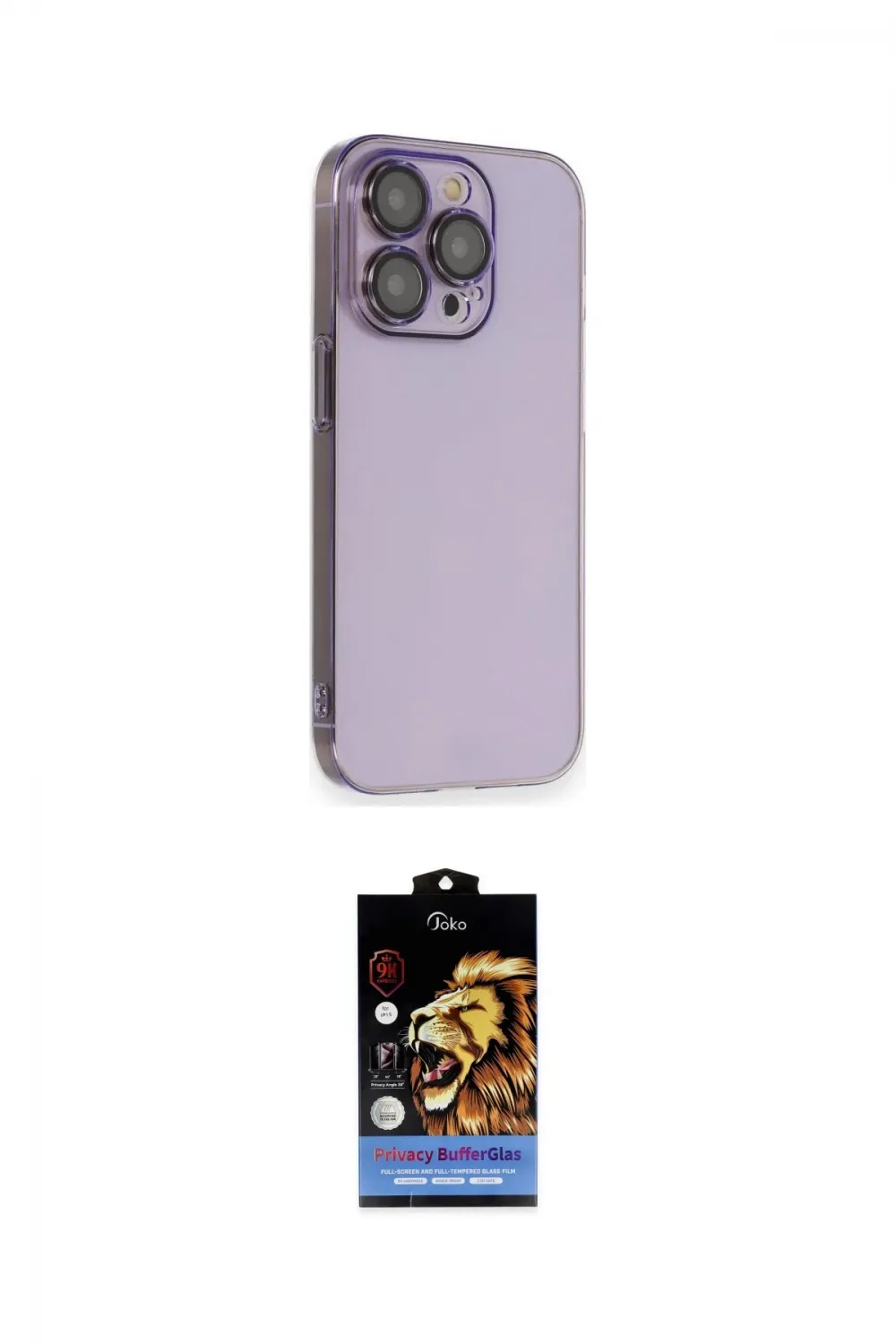 ieg™ iPhone 14 Pro Kılıf Siluet Minimal Özel Seri - Siyah Buffer Hayalet Cam Ekran Koruyucu