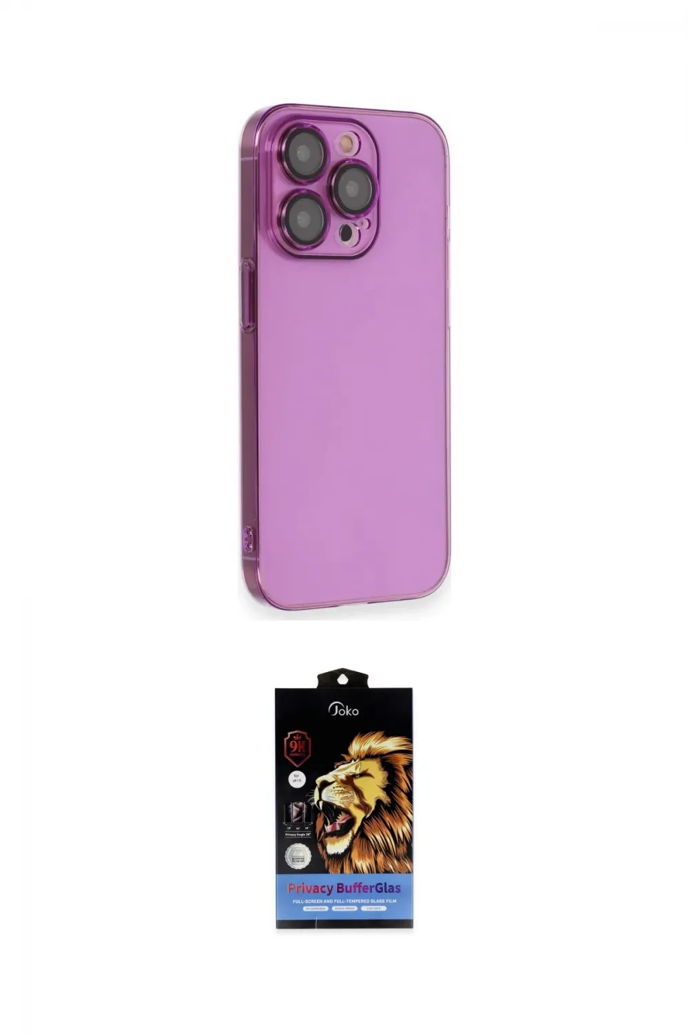 ieg™ iPhone 14 Pro Kılıf Siluet Minimal Özel Seri - Siyah Buffer Hayalet Cam Ekran Koruyucu