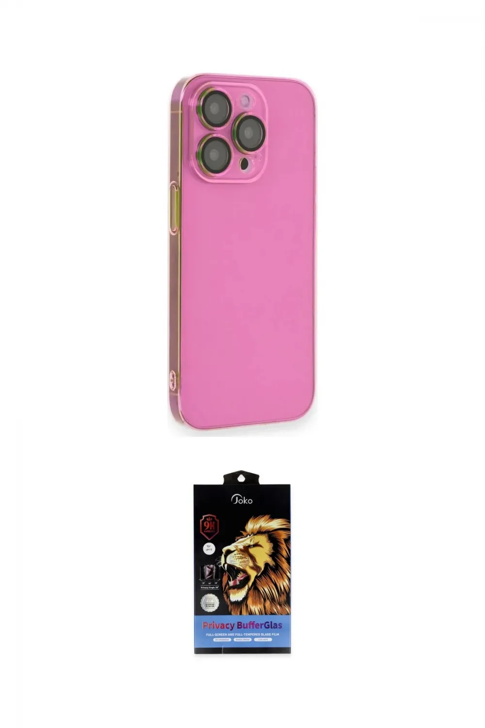 ieg™ iPhone 14 Pro Kılıf Siluet Minimal Özel Seri - Siyah Buffer Hayalet Cam Ekran Koruyucu
