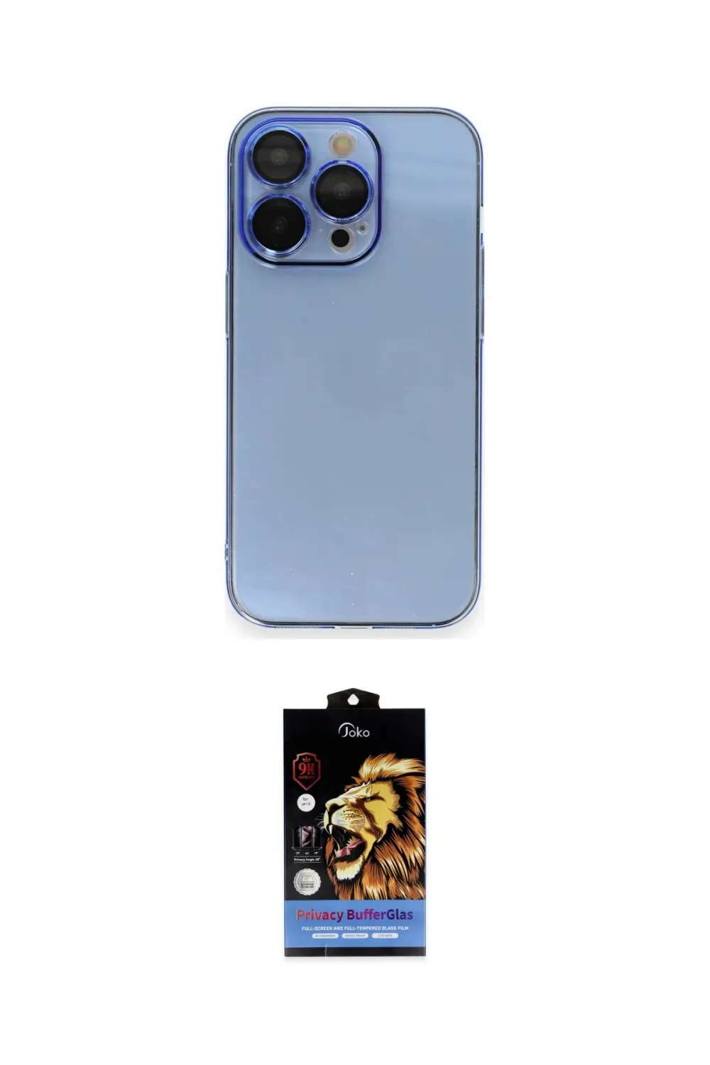ieg™ iPhone 14 Pro Kılıf Siluet Minimal Özel Seri - Siyah Buffer Hayalet Cam Ekran Koruyucu