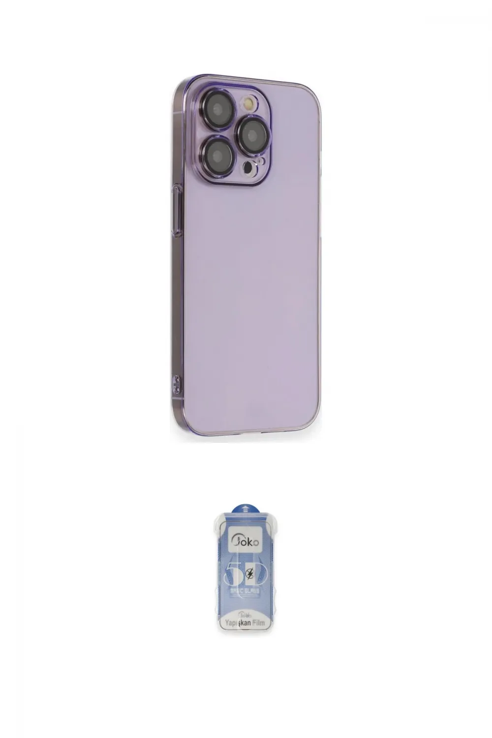 ieg™ iPhone 14 Pro Kılıf Siluet Minimal Özel Seri - Siyah Joko Magic 5D Cam