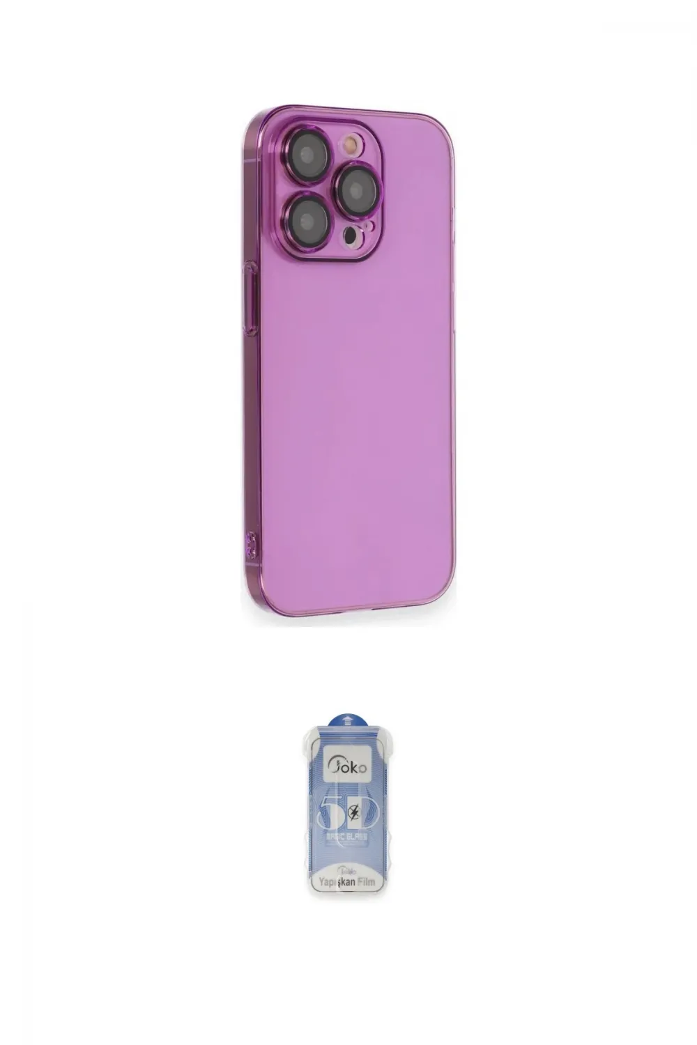 ieg™ iPhone 14 Pro Kılıf Siluet Minimal Özel Seri - Siyah Joko Magic 5D Cam