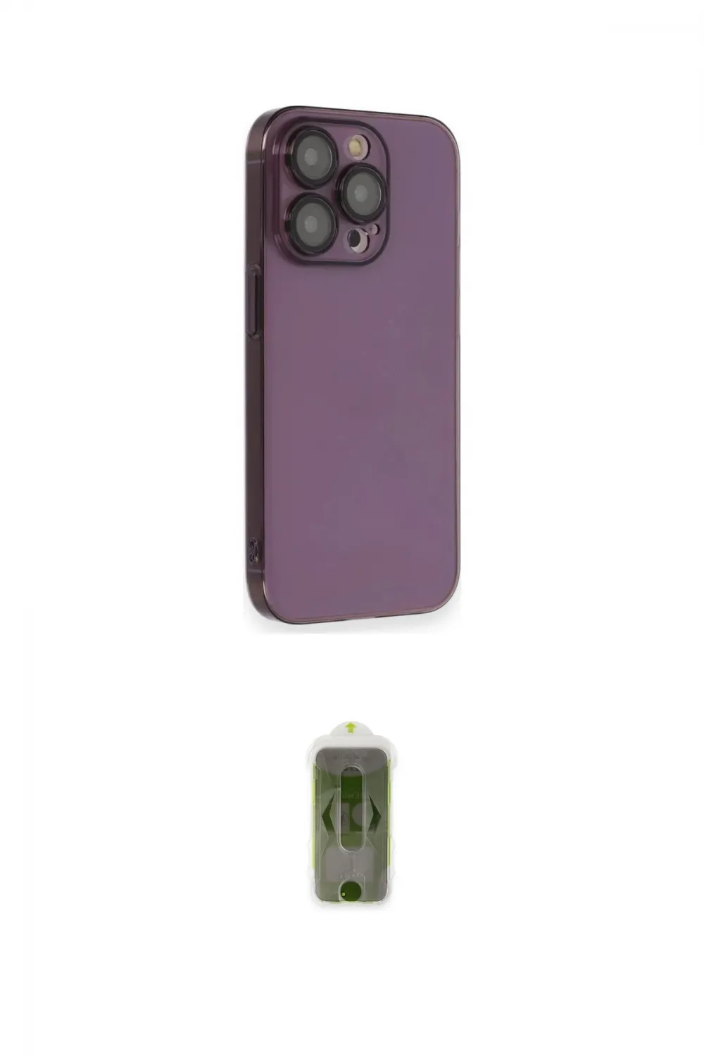 ieg™ iPhone 14 Pro Kılıf Siluet Minimal Özel Seri - Siyah Joko Magic 5D Hayalet Cam
