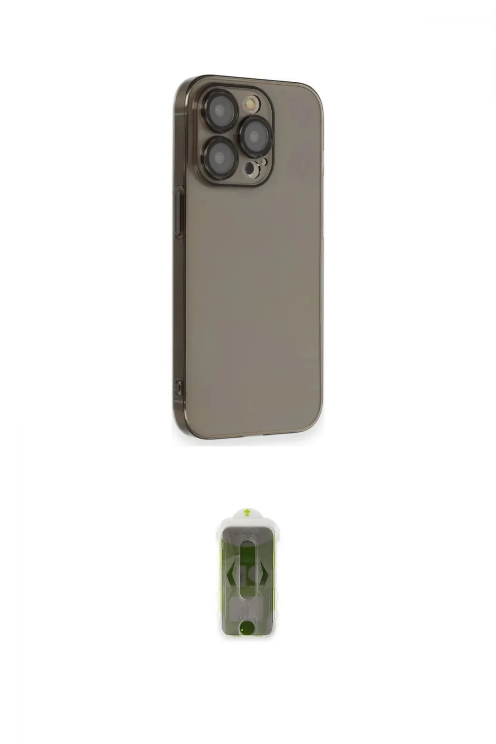 ieg™ iPhone 14 Pro Kılıf Siluet Minimal Özel Seri - Siyah Joko Magic 5D Hayalet Cam