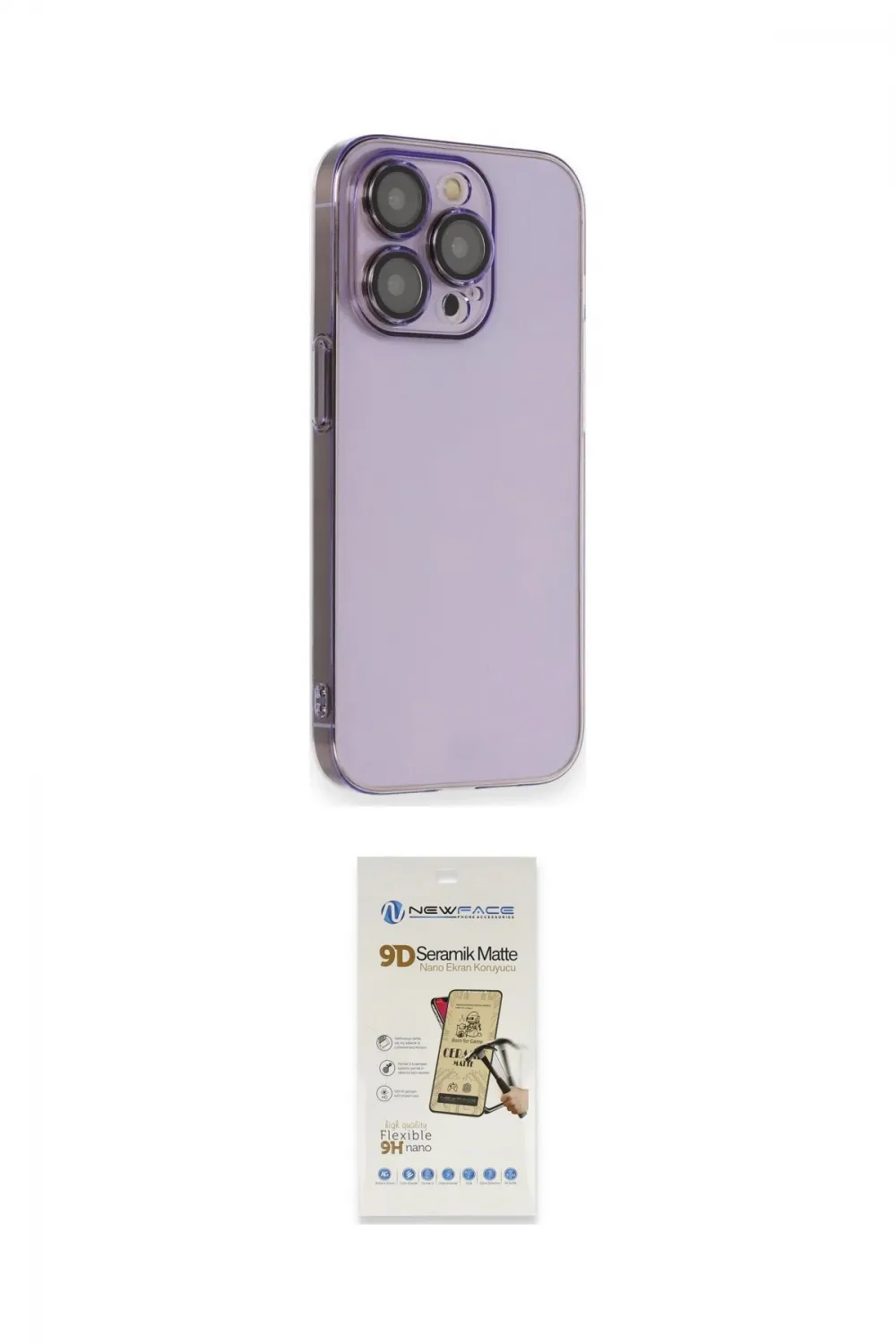 ieg™ iPhone 14 Pro Kılıf Siluet Minimal Özel Seri - Siyah Mat Seramik Nano Ekran Koruyucu