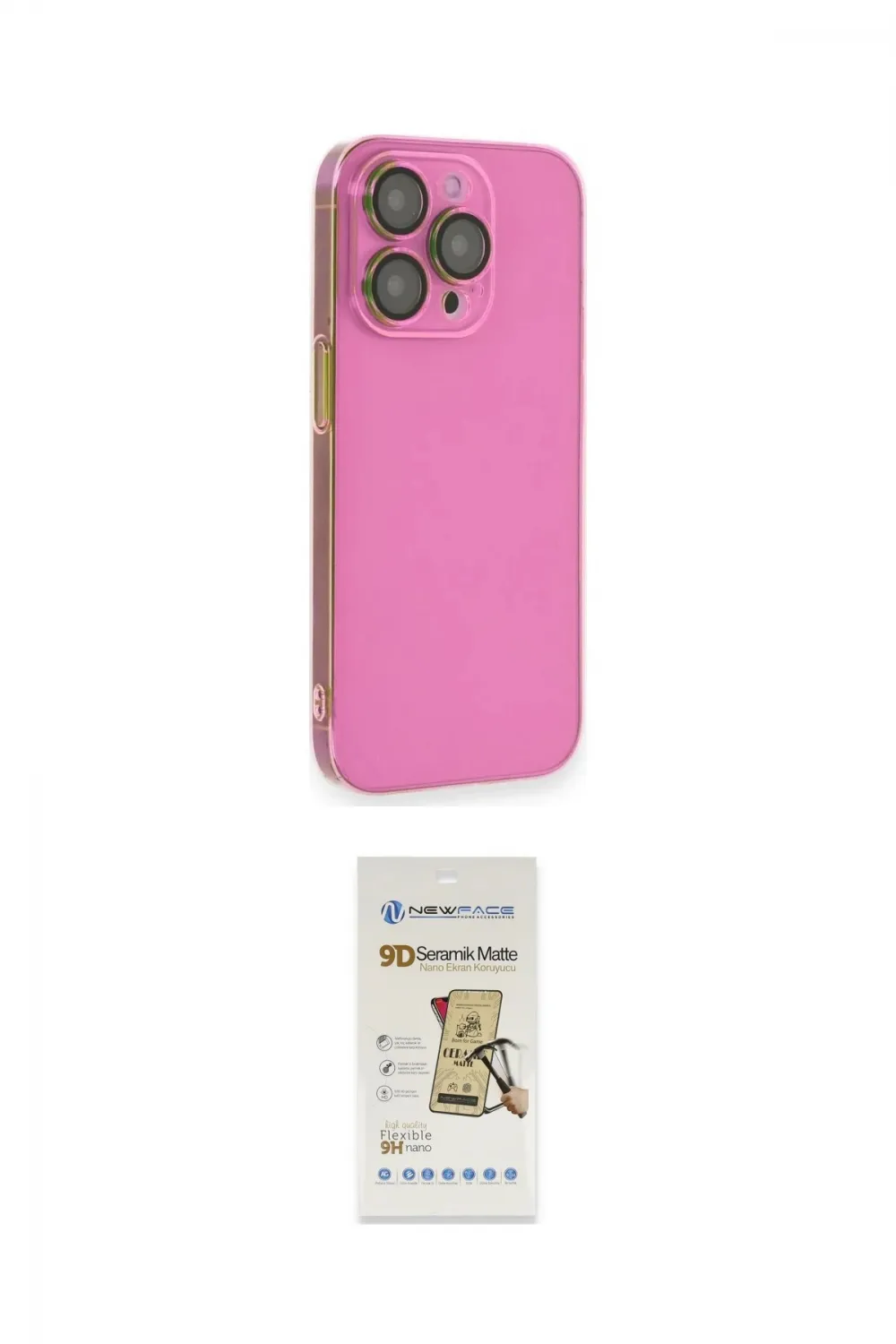 ieg™ iPhone 14 Pro Kılıf Siluet Minimal Özel Seri - Siyah Mat Seramik Nano Ekran Koruyucu