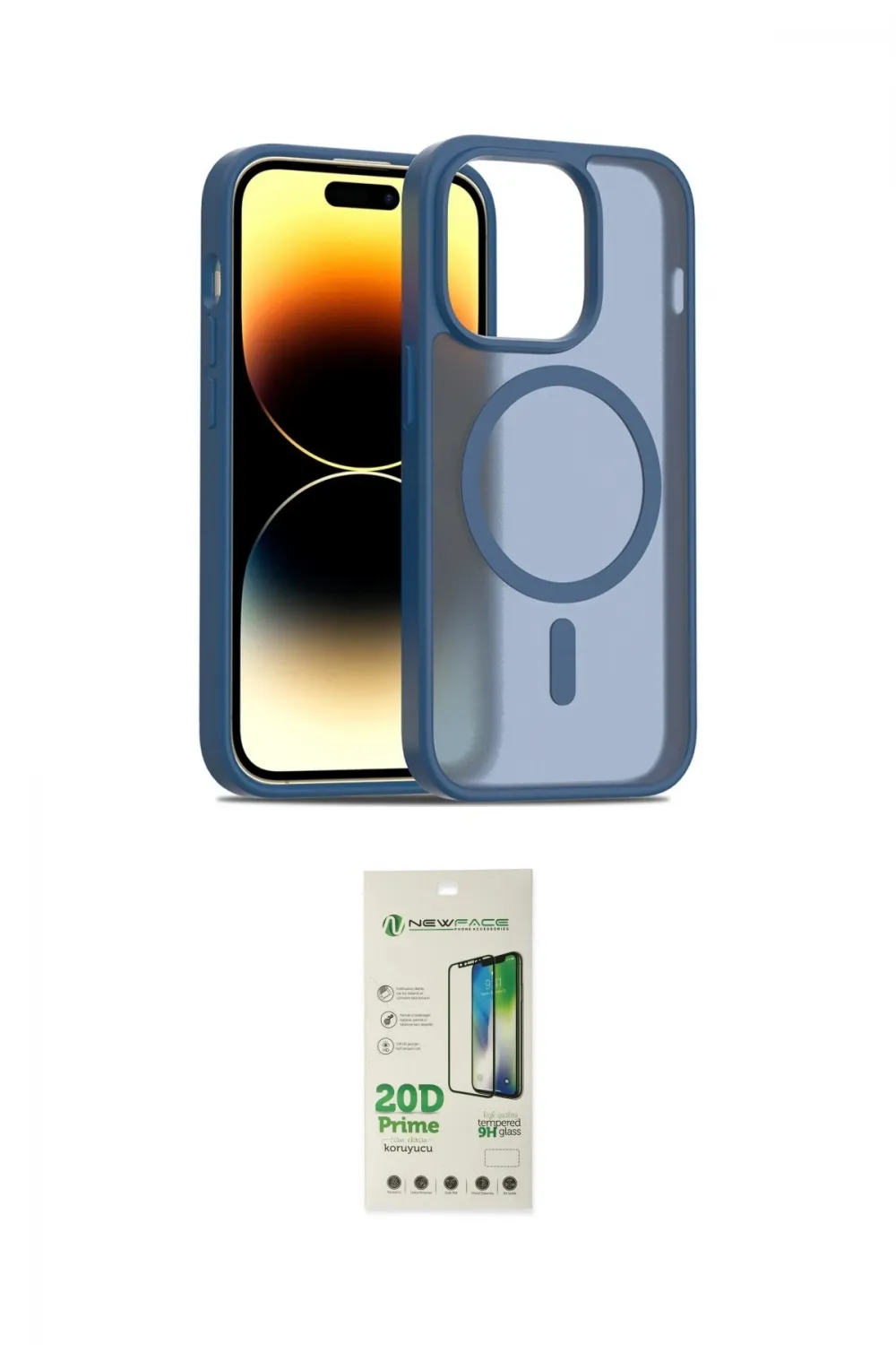 ieg™ iPhone 14 Pro Kılıf Siluet Minimal Prime - Siyah 20D Premium Cam Ekran Koruyucu