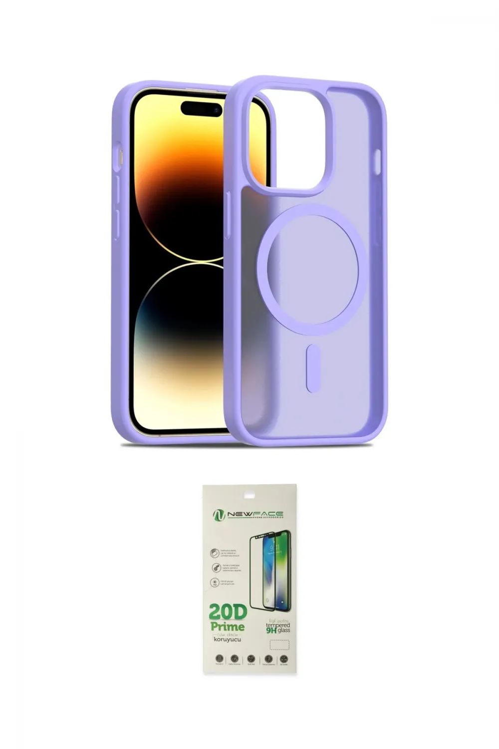 ieg™ iPhone 14 Pro Kılıf Siluet Minimal Prime - Siyah 20D Premium Cam Ekran Koruyucu