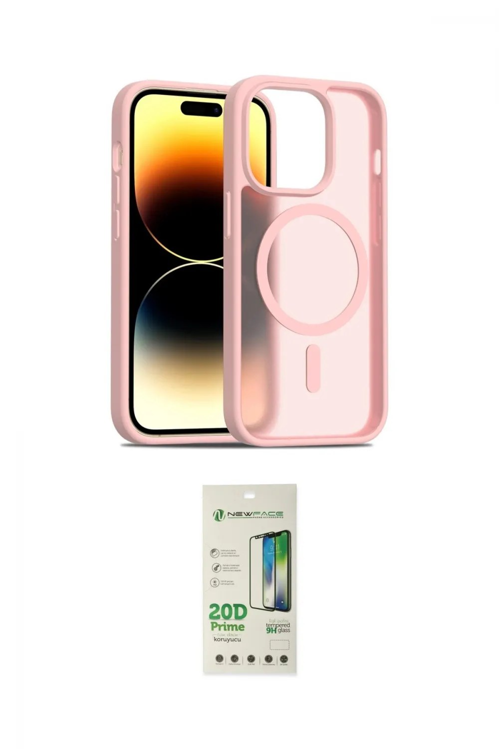 ieg™ iPhone 14 Pro Kılıf Siluet Minimal Prime - Siyah 20D Premium Cam Ekran Koruyucu
