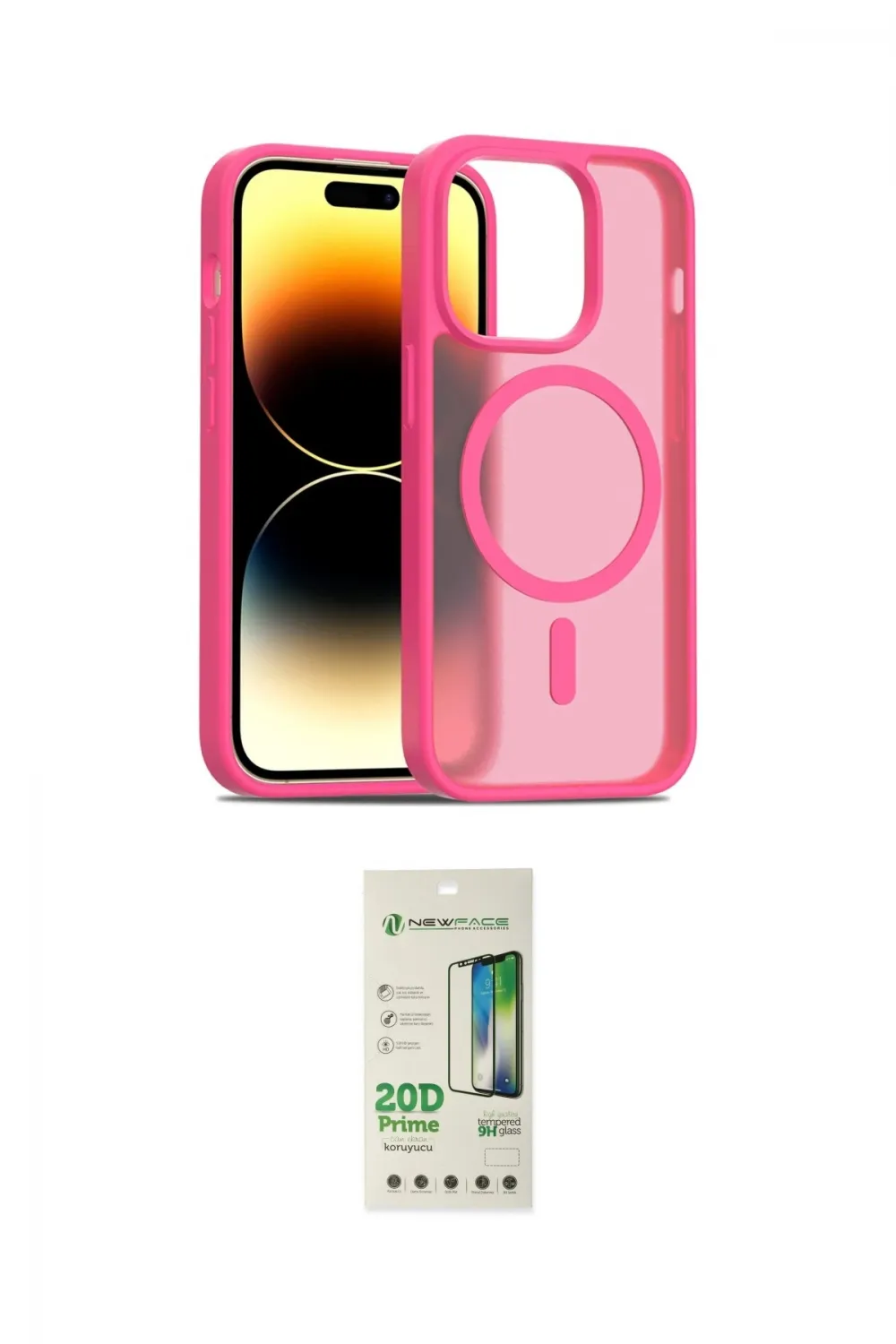 ieg™ iPhone 14 Pro Kılıf Siluet Minimal Prime - Siyah 20D Premium Cam Ekran Koruyucu
