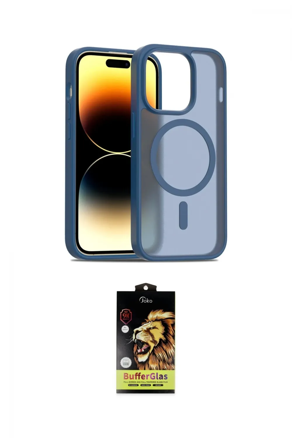 ieg™ iPhone 14 Pro Kılıf Siluet Minimal Prime - Siyah Buffer Cam Ekran Koruyucu
