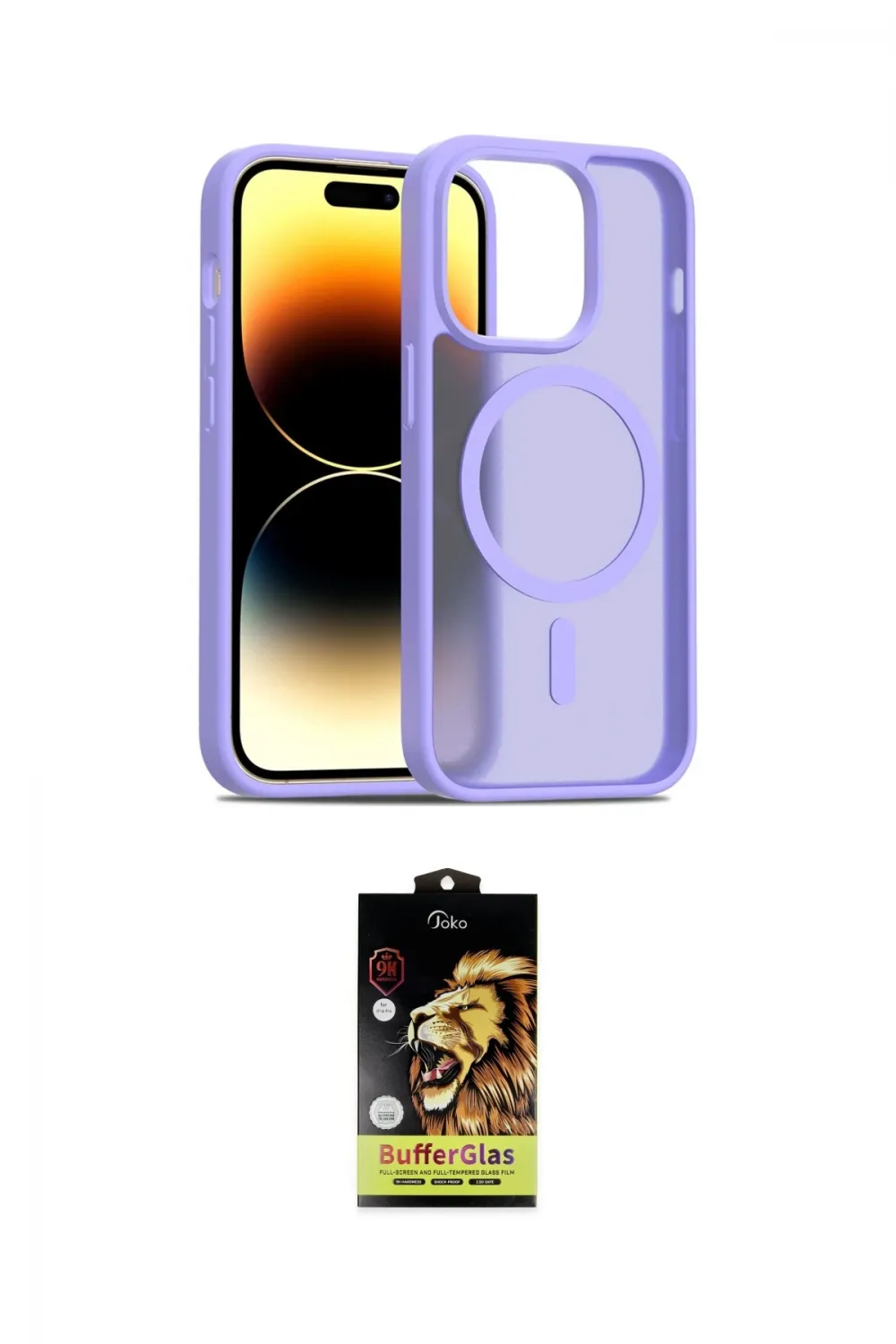 ieg™ iPhone 14 Pro Kılıf Siluet Minimal Prime - Siyah Buffer Cam Ekran Koruyucu