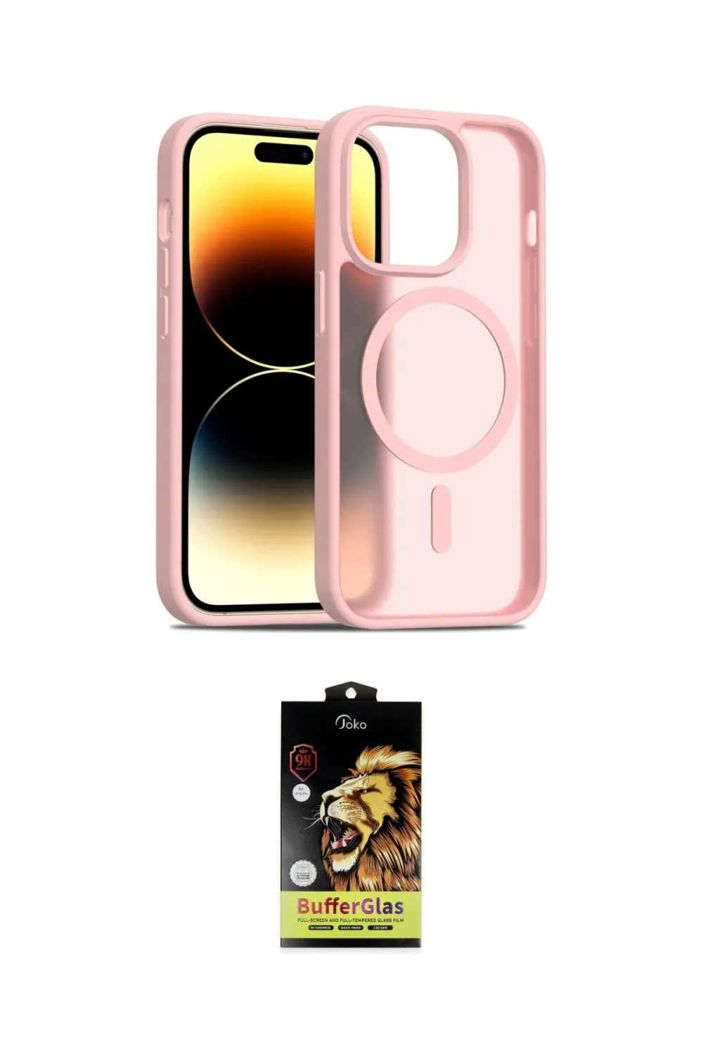 ieg™ iPhone 14 Pro Kılıf Siluet Minimal Prime - Siyah Buffer Cam Ekran Koruyucu