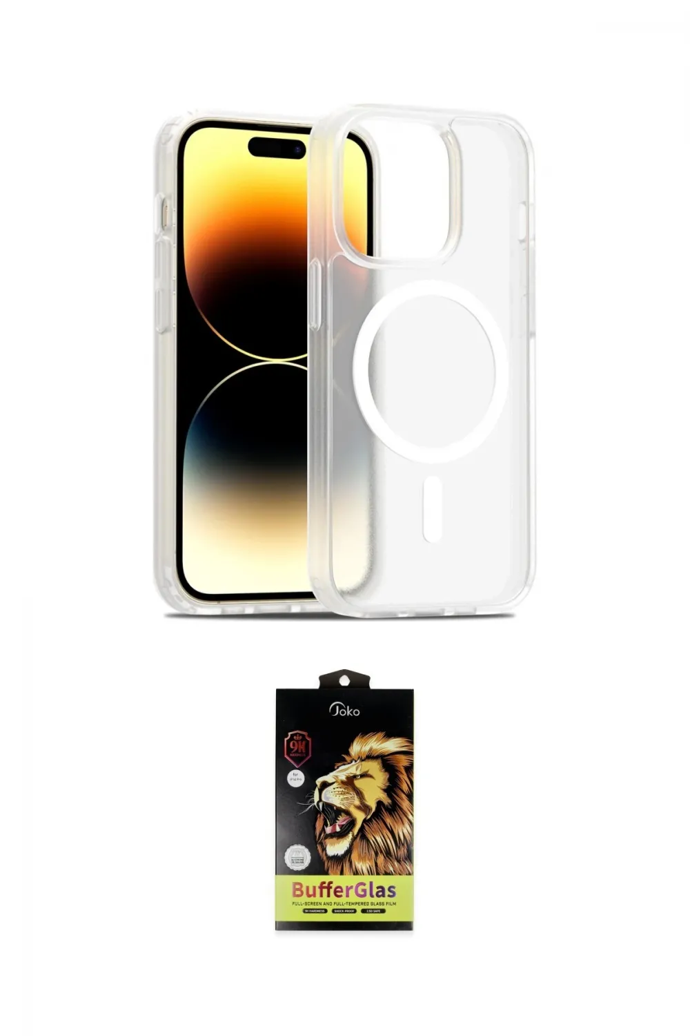 ieg™ iPhone 14 Pro Kılıf Siluet Minimal Prime - Siyah Buffer Cam Ekran Koruyucu