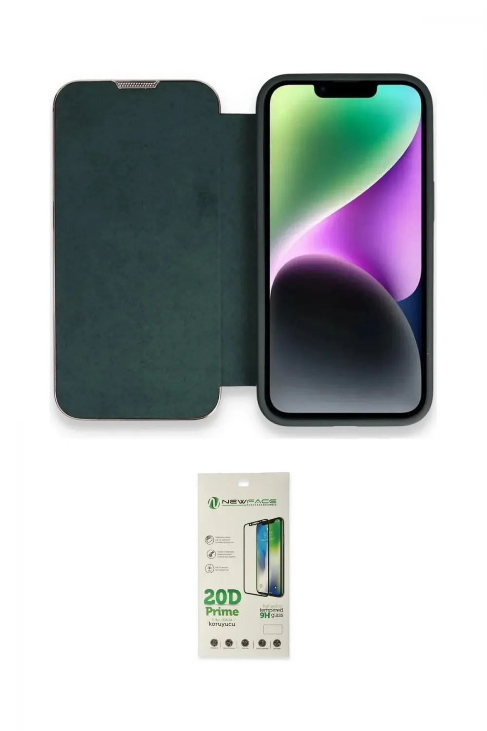ieg™ iPhone 14 Pro Kılıf Siluet Minimal Serisi - Siyah 20D Premium Cam Ekran Koruyucu