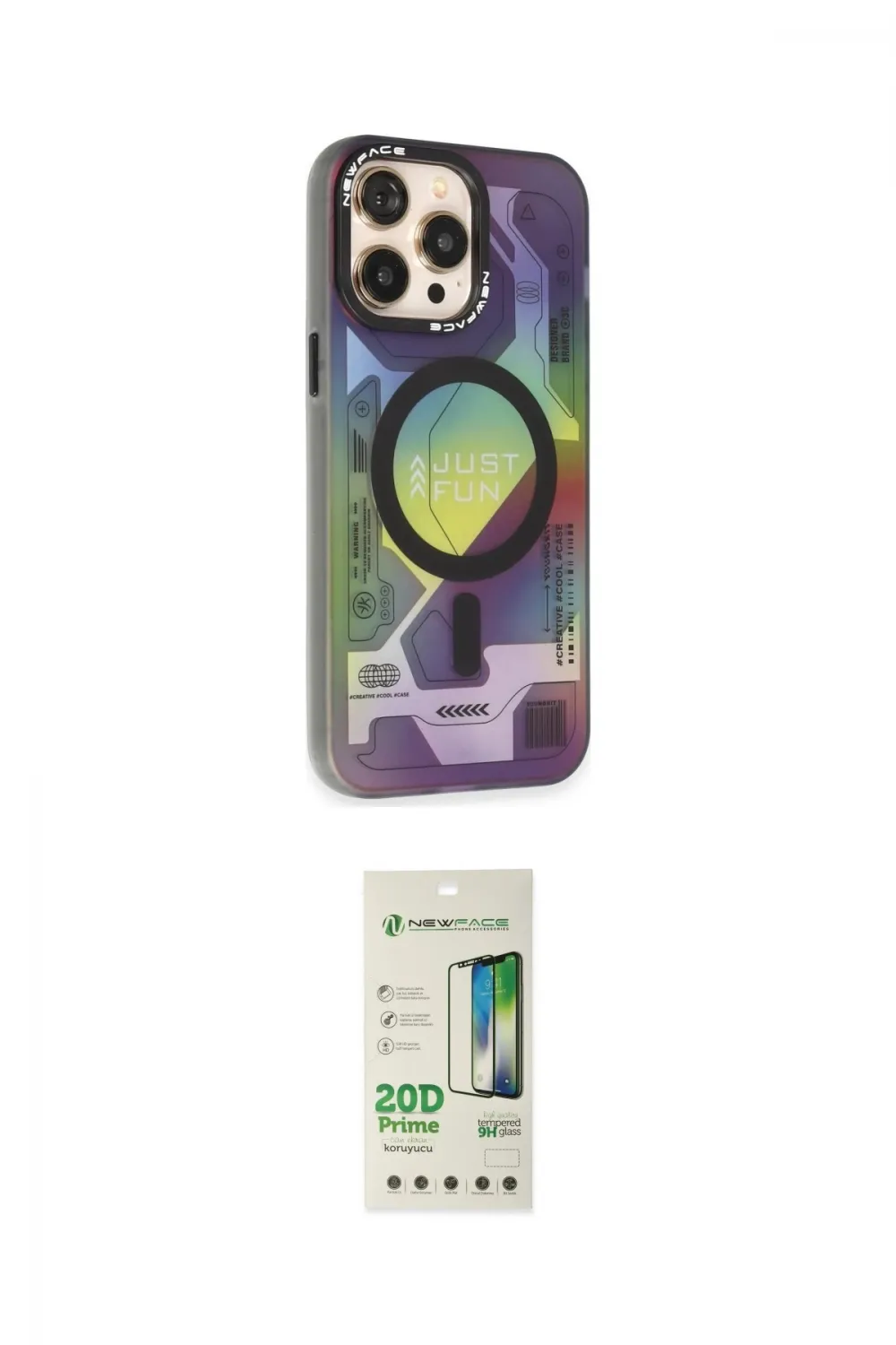 ieg™ iPhone 14 Pro Kılıf Siluet Modern Koleksiyonu - Siyah 20D Premium Cam Ekran Koruyucu