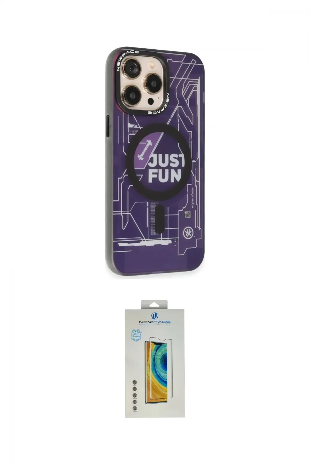 ieg™ iPhone 14 Pro Kılıf Siluet Modern Koleksiyonu - Siyah Polymer Nano Ekran Koruyucu