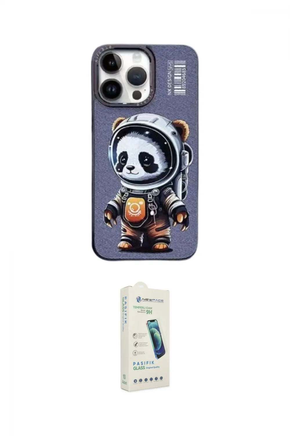 ieg™ iPhone 14 Pro Kılıf Siluet Modern Özel Seri - Şeffaf Pasifik Cam Ekran Koruyucu