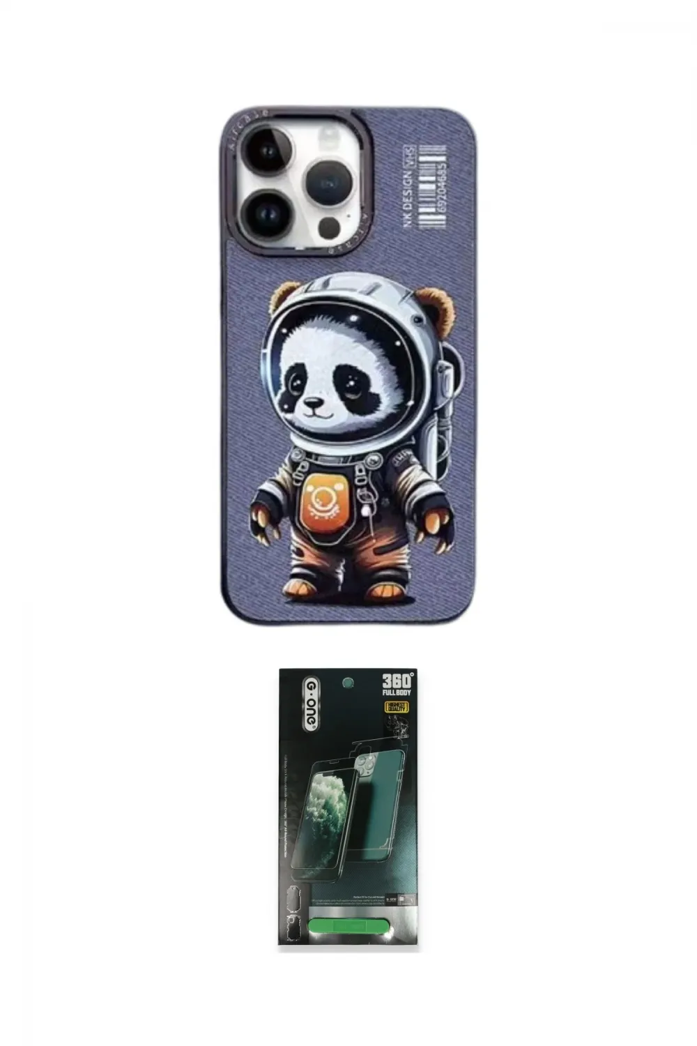 ieg™ iPhone 14 Pro Kılıf Siluet Modern Özel Seri - Siyah 360 Mat Full Body Arka Koruyucu