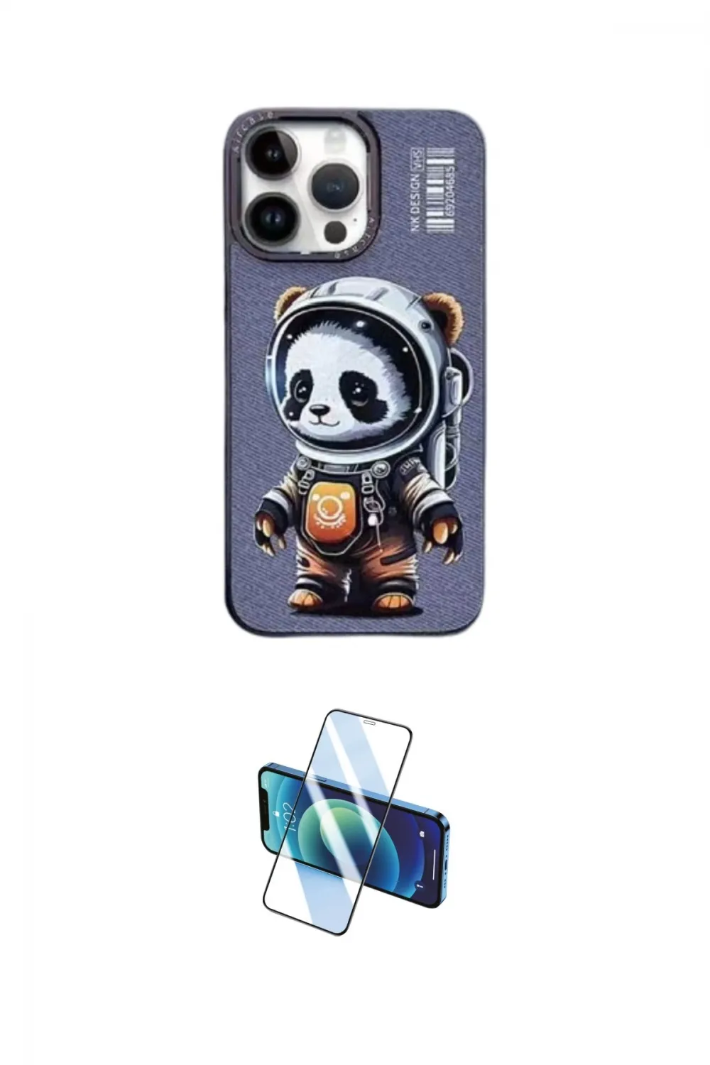 ieg™ iPhone 14 Pro Kılıf Siluet Modern Özel Seri - Siyah 3D Antistatik Cam Ekran Koruyucu