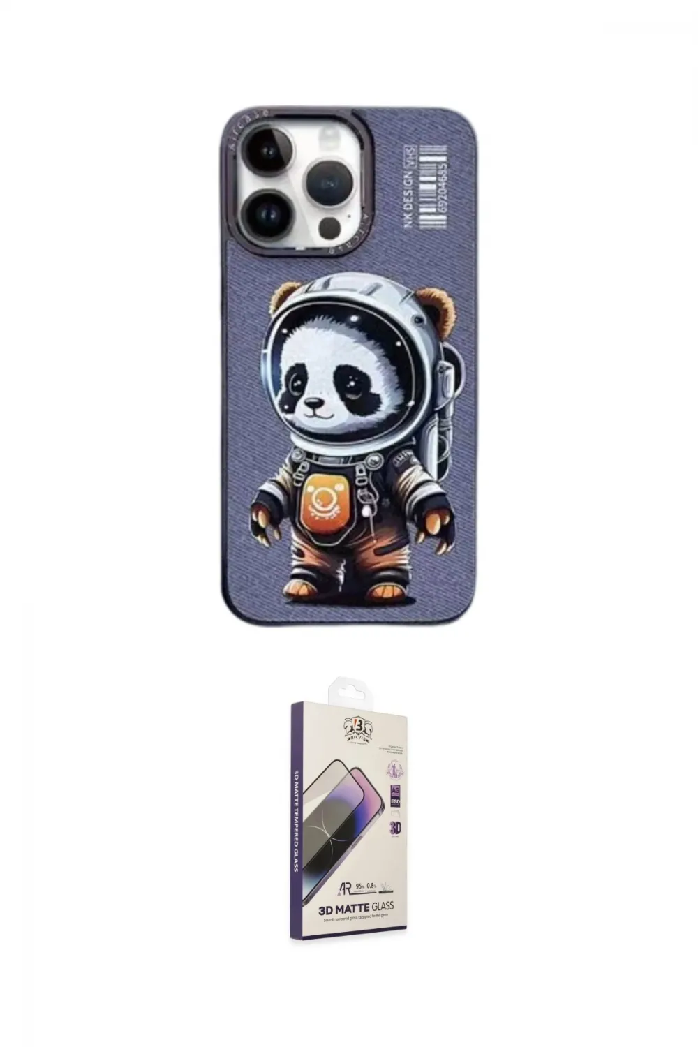ieg™ iPhone 14 Pro Kılıf Siluet Modern Özel Seri - Siyah Bilvis 3D Mat Cam Ekran Koruyucu