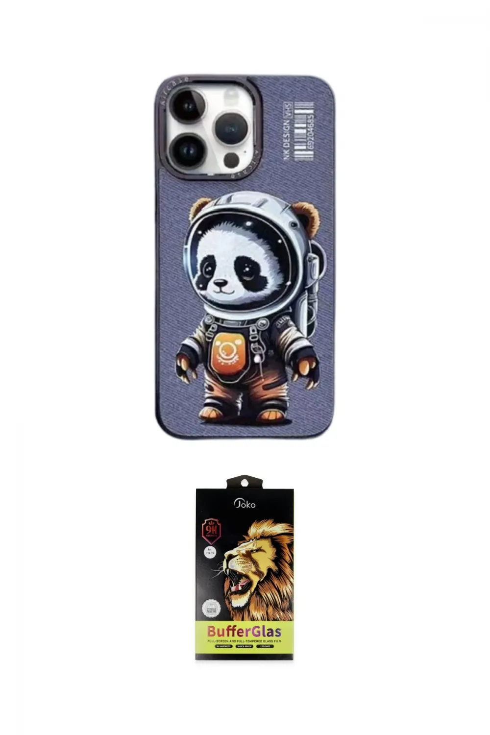 ieg™ iPhone 14 Pro Kılıf Siluet Modern Özel Seri - Siyah Buffer Cam Ekran Koruyucu