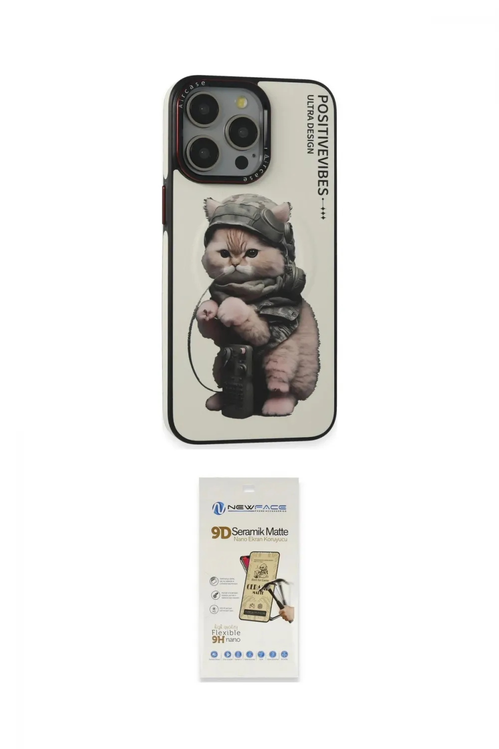 ieg™ iPhone 14 Pro Kılıf Siluet Modern Özel Seri - Siyah Mat Seramik Nano Ekran Koruyucu