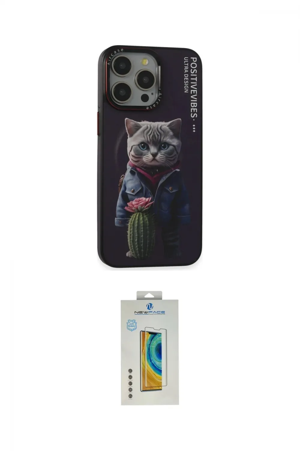 ieg™ iPhone 14 Pro Kılıf Siluet Modern Özel Seri - Siyah Polymer Nano Ekran Koruyucu