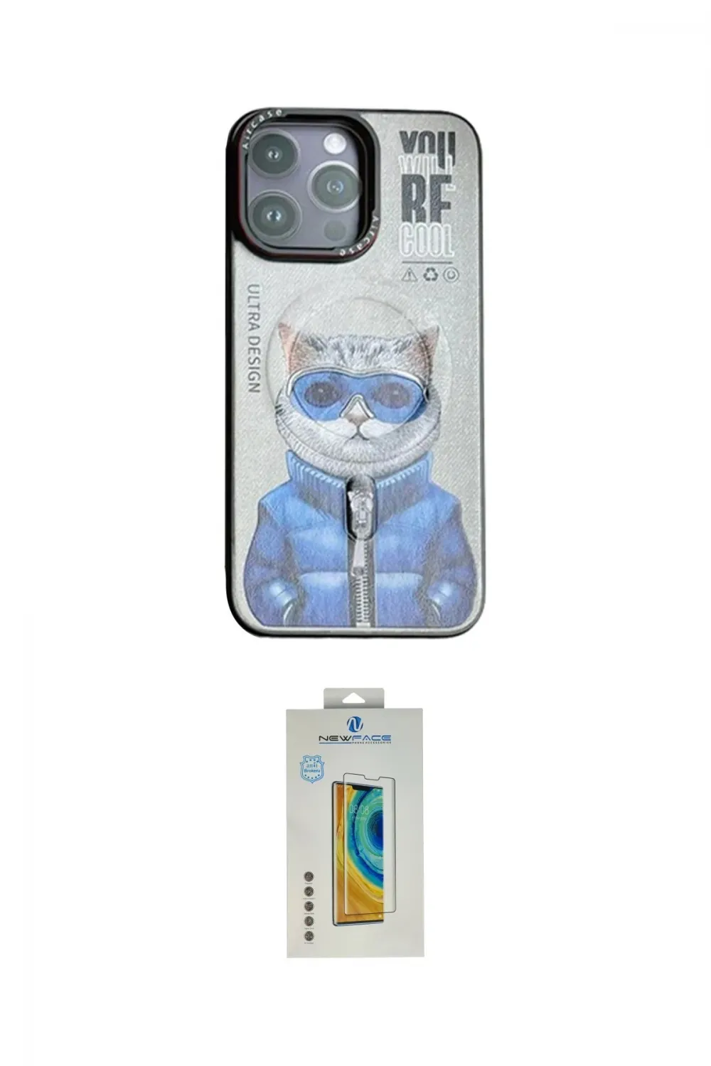 ieg™ iPhone 14 Pro Kılıf Siluet Modern Özel Seri - Siyah Polymer Nano Ekran Koruyucu