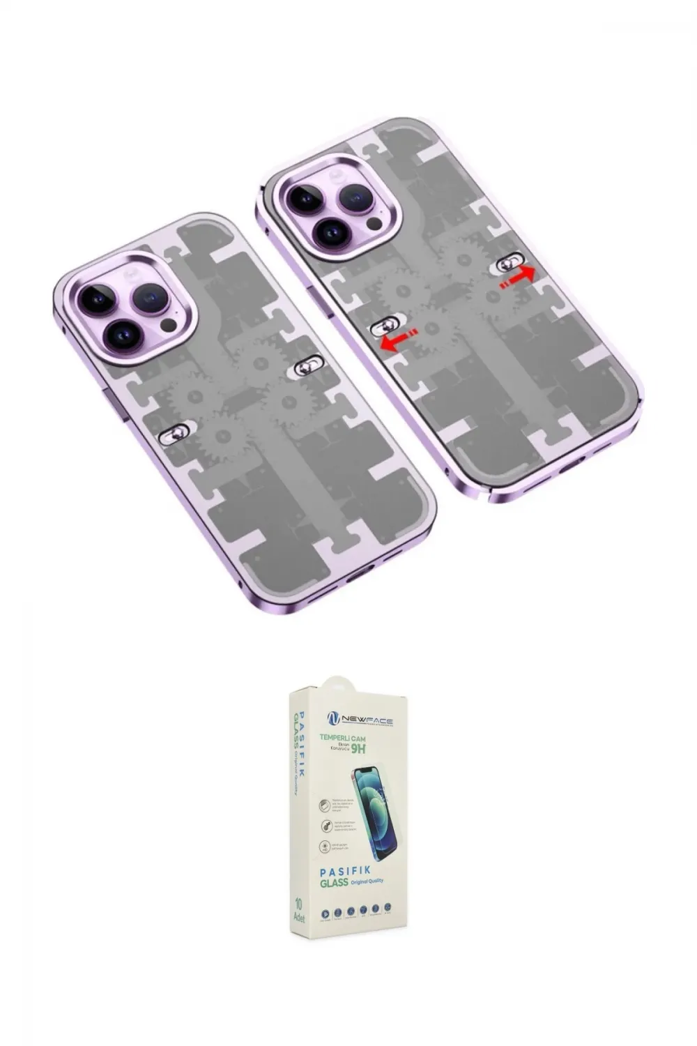 ieg™ iPhone 14 Pro Kılıf Ufuk Doku Prime - Şeffaf Pasifik Cam Ekran Koruyucu