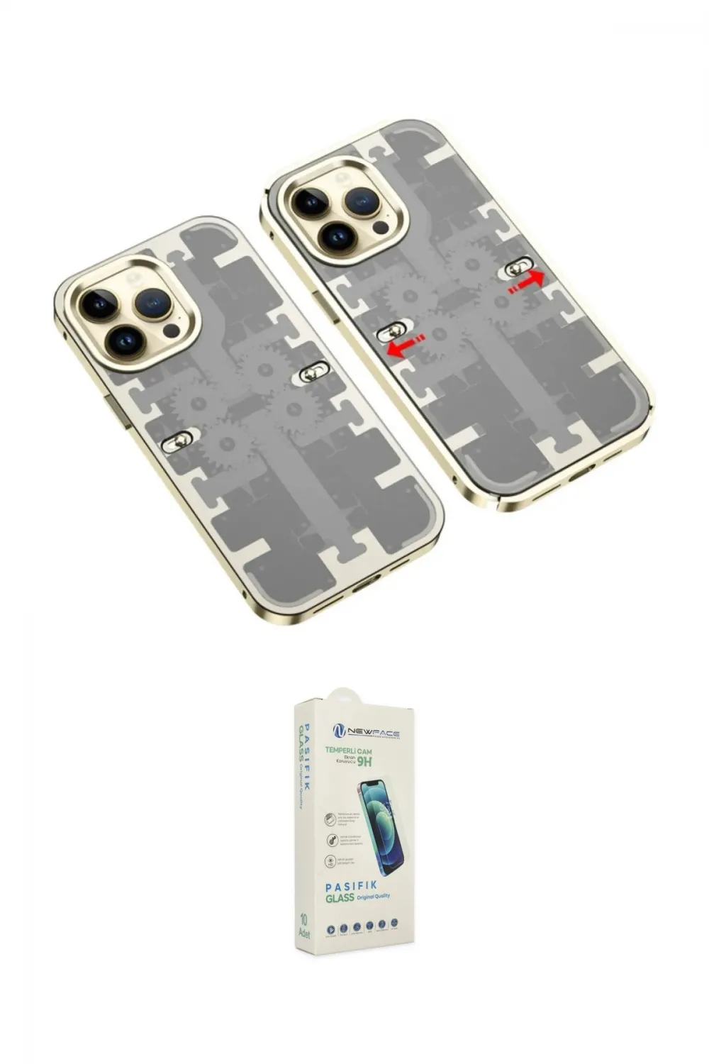 ieg™ iPhone 14 Pro Kılıf Ufuk Doku Prime - Şeffaf Pasifik Cam Ekran Koruyucu
