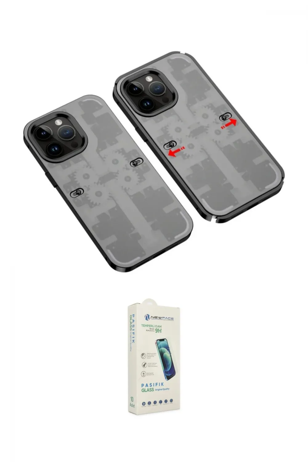 ieg™ iPhone 14 Pro Kılıf Ufuk Doku Prime - Şeffaf Pasifik Cam Ekran Koruyucu