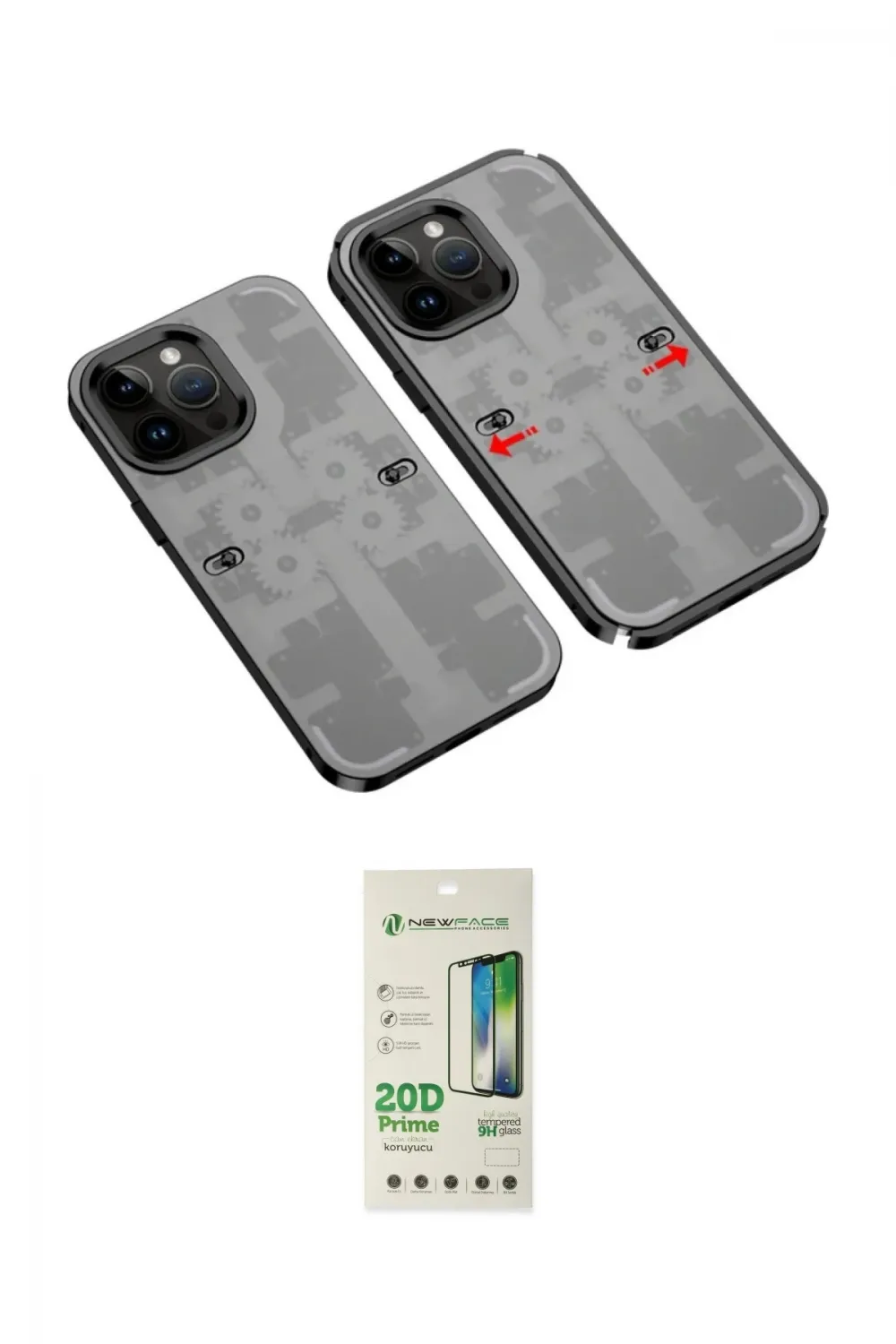 ieg™ iPhone 14 Pro Kılıf Ufuk Doku Prime - Siyah 20D Premium Cam Ekran Koruyucu