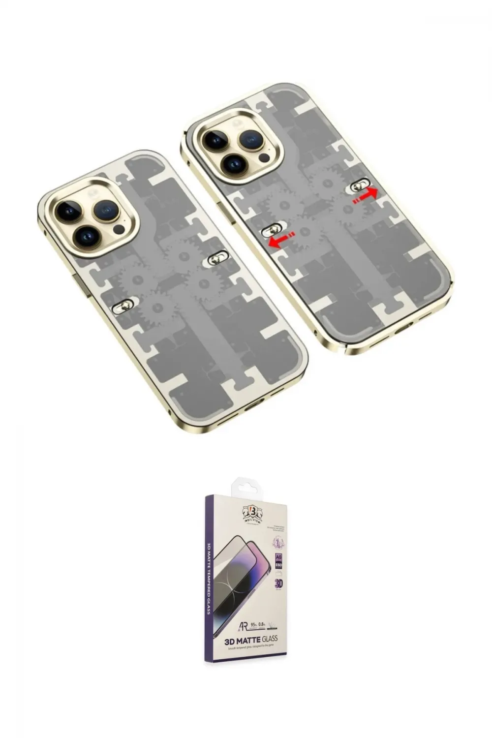 ieg™ iPhone 14 Pro Kılıf Ufuk Doku Prime - Siyah Bilvis 3D Mat Cam Ekran Koruyucu