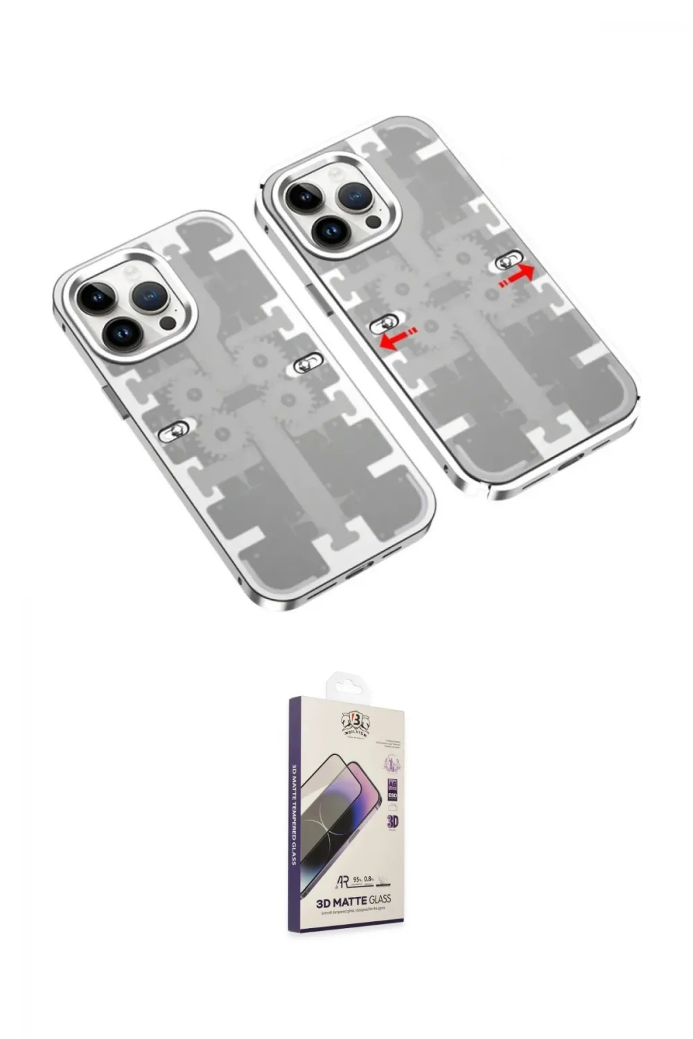 ieg™ iPhone 14 Pro Kılıf Ufuk Doku Prime - Siyah Bilvis 3D Mat Cam Ekran Koruyucu