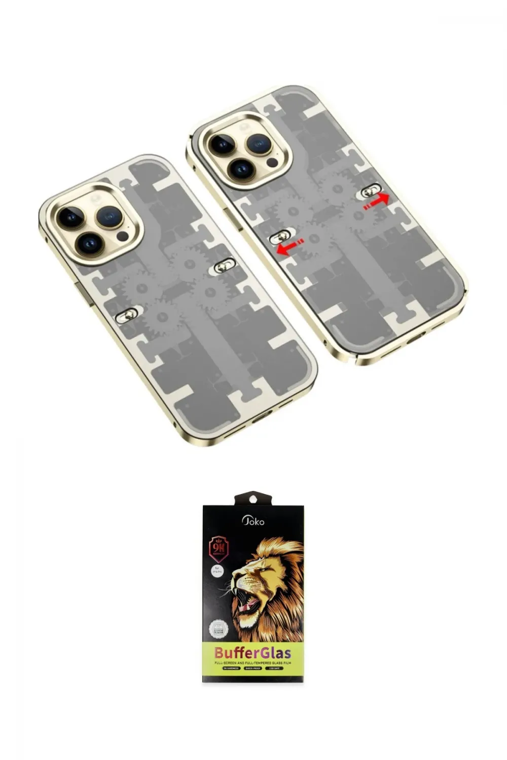 ieg™ iPhone 14 Pro Kılıf Ufuk Doku Prime - Siyah Buffer Cam Ekran Koruyucu
