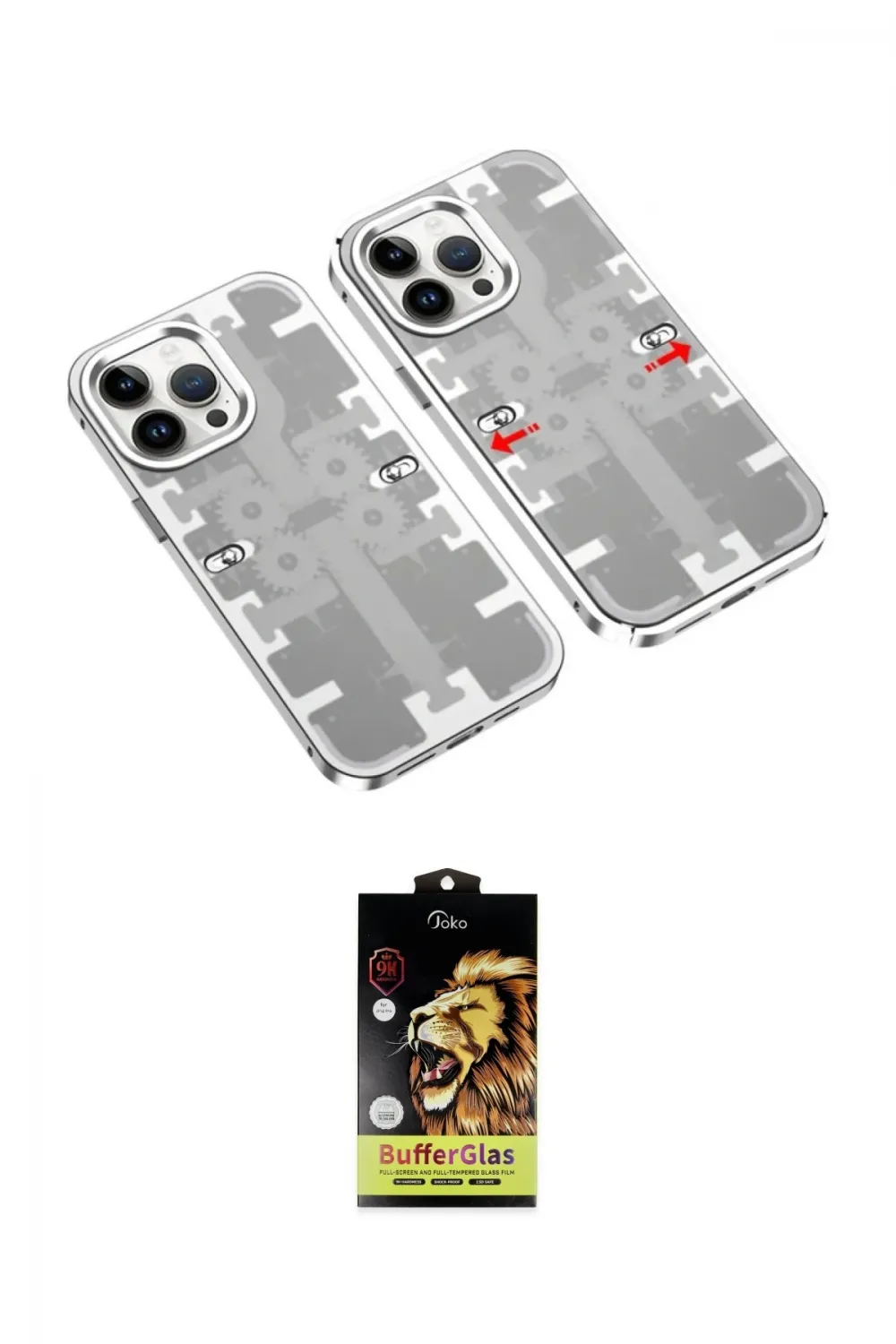 ieg™ iPhone 14 Pro Kılıf Ufuk Doku Prime - Siyah Buffer Cam Ekran Koruyucu